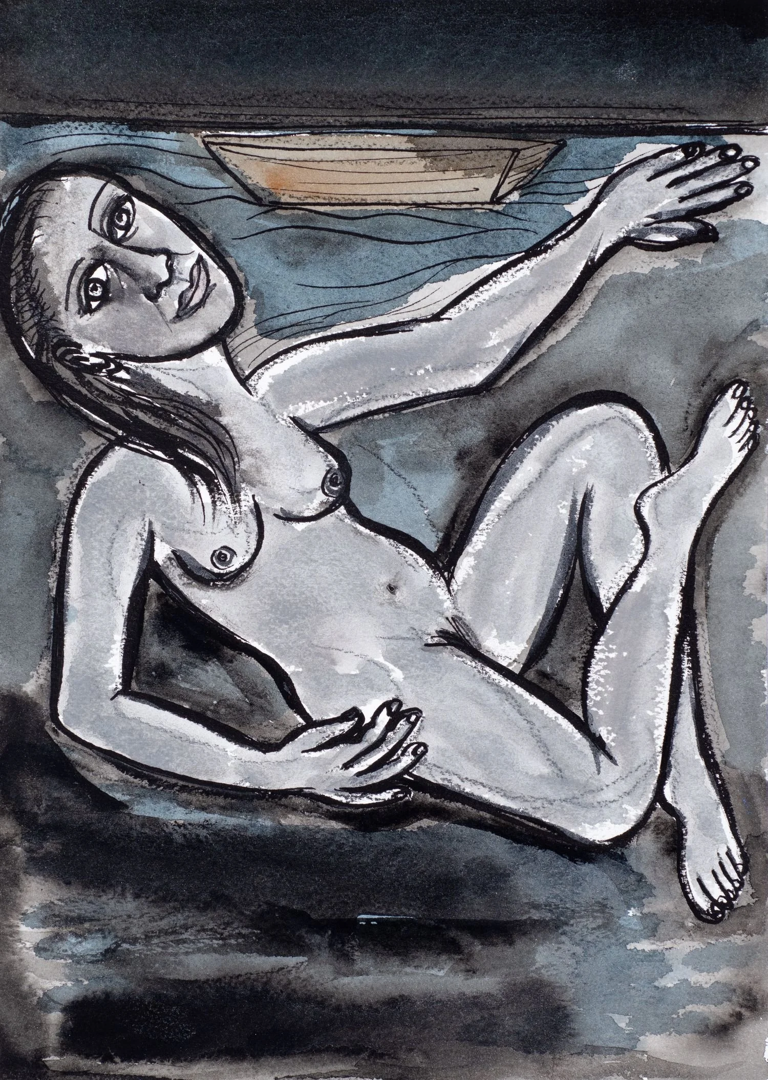 Eileen Cooper RA, Voyage on a Black Sea, 2023 (framed)