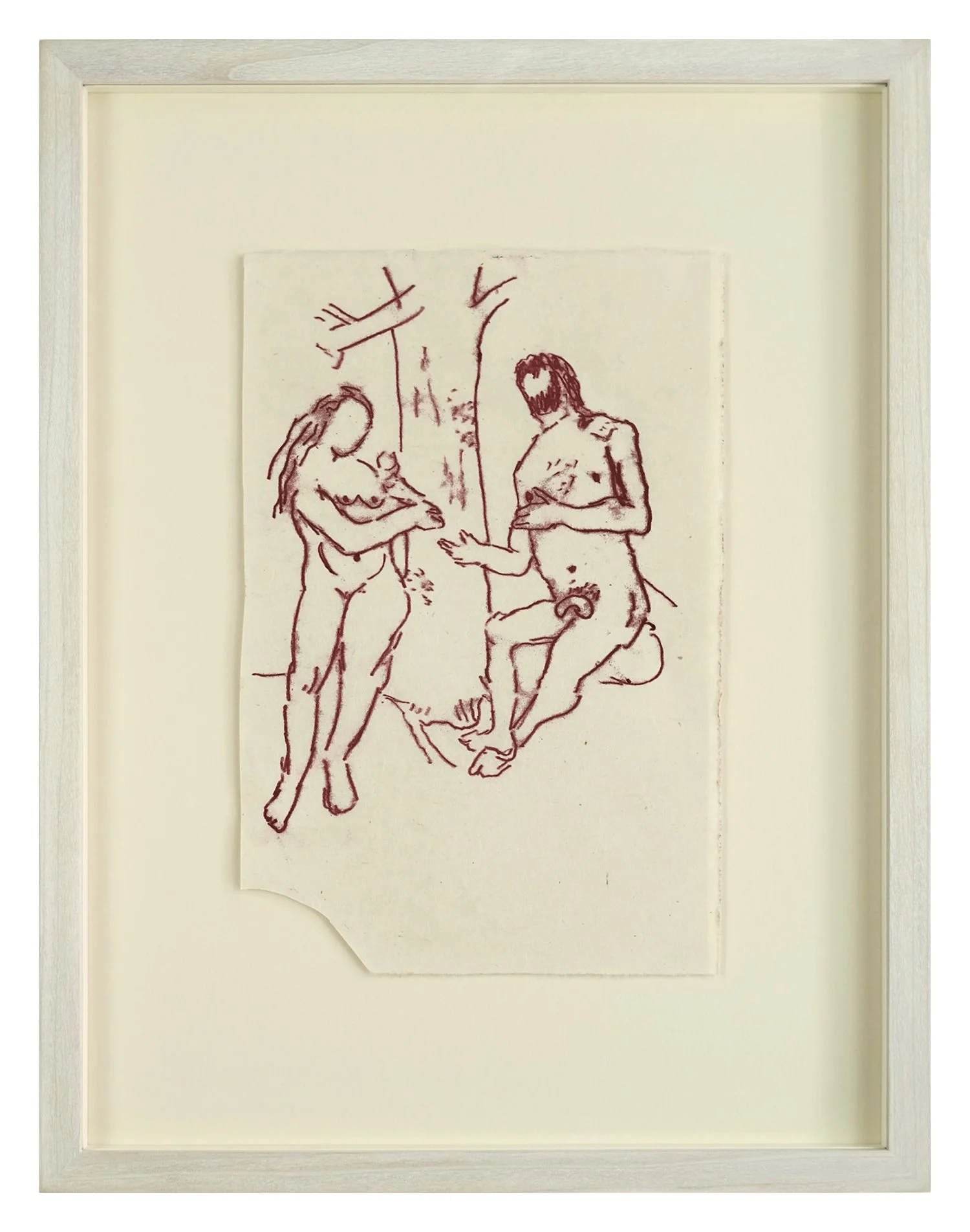 Jake Garfield, Woman Offering Man a Snack (red), 2026