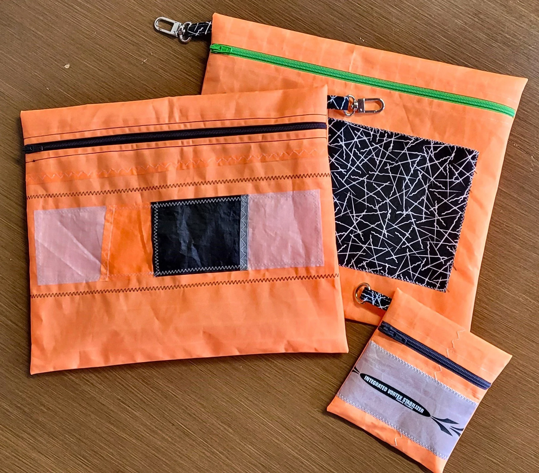Recycled Kite Fabric Zip Pouches