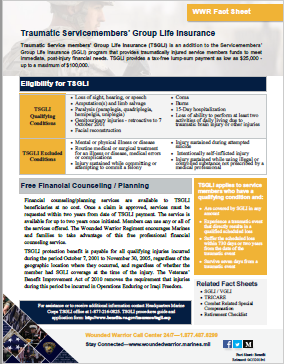 Traumatic Servicemembers Group Life Insurance (TSGLI)