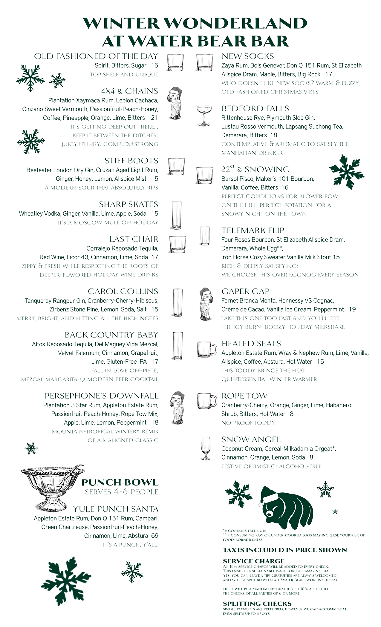 MENU ARCHIVE — Water Bear Bar