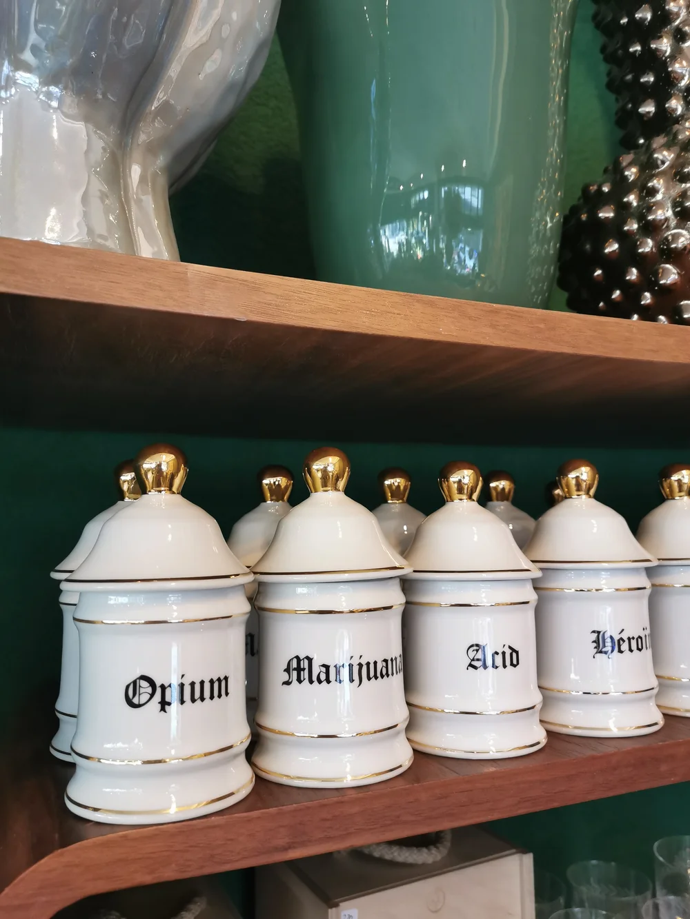 Grand pot d'apothicaire marron - Mes Années Vintage