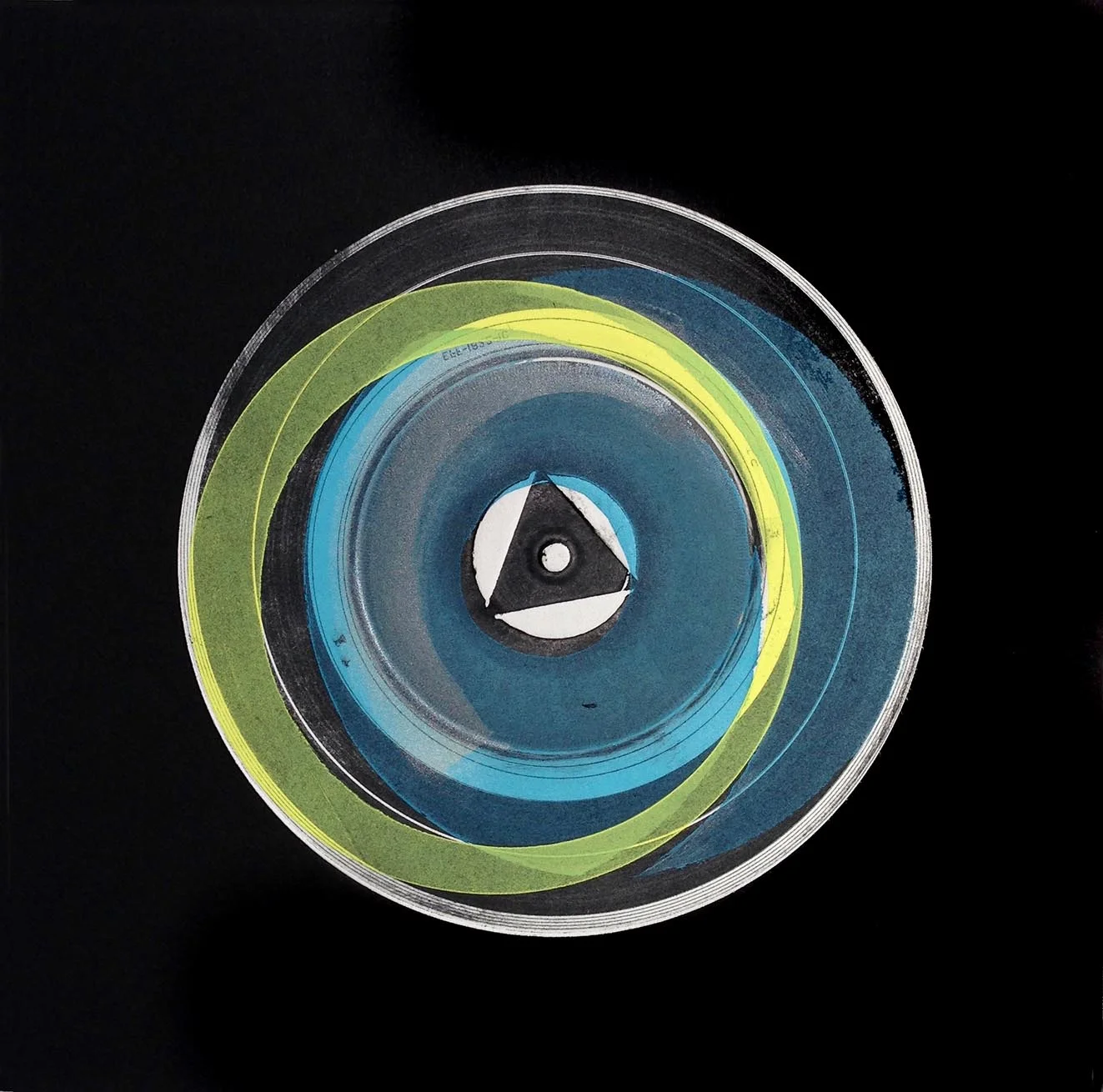 Listening to the sound II, Intaglio and screen-print
