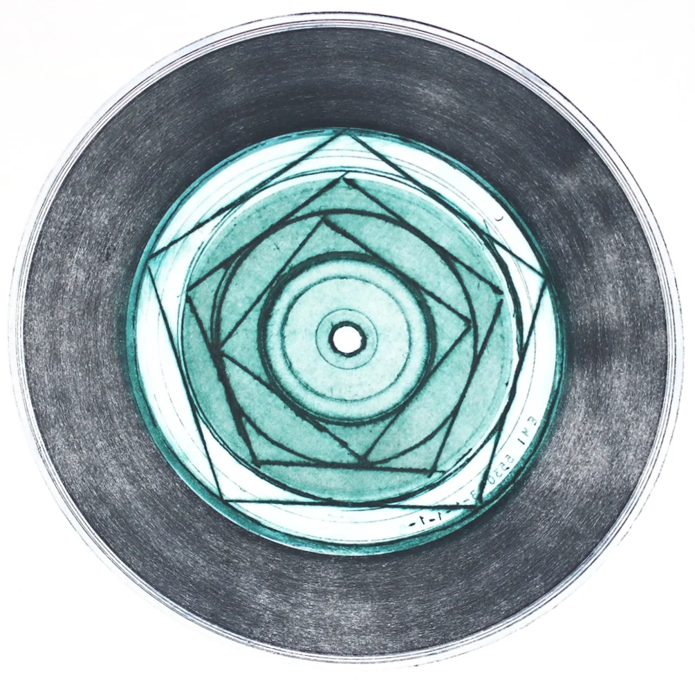 Polygon chords, intaglio and drypoint