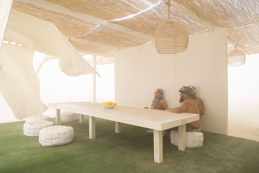People sheltering during dust storm