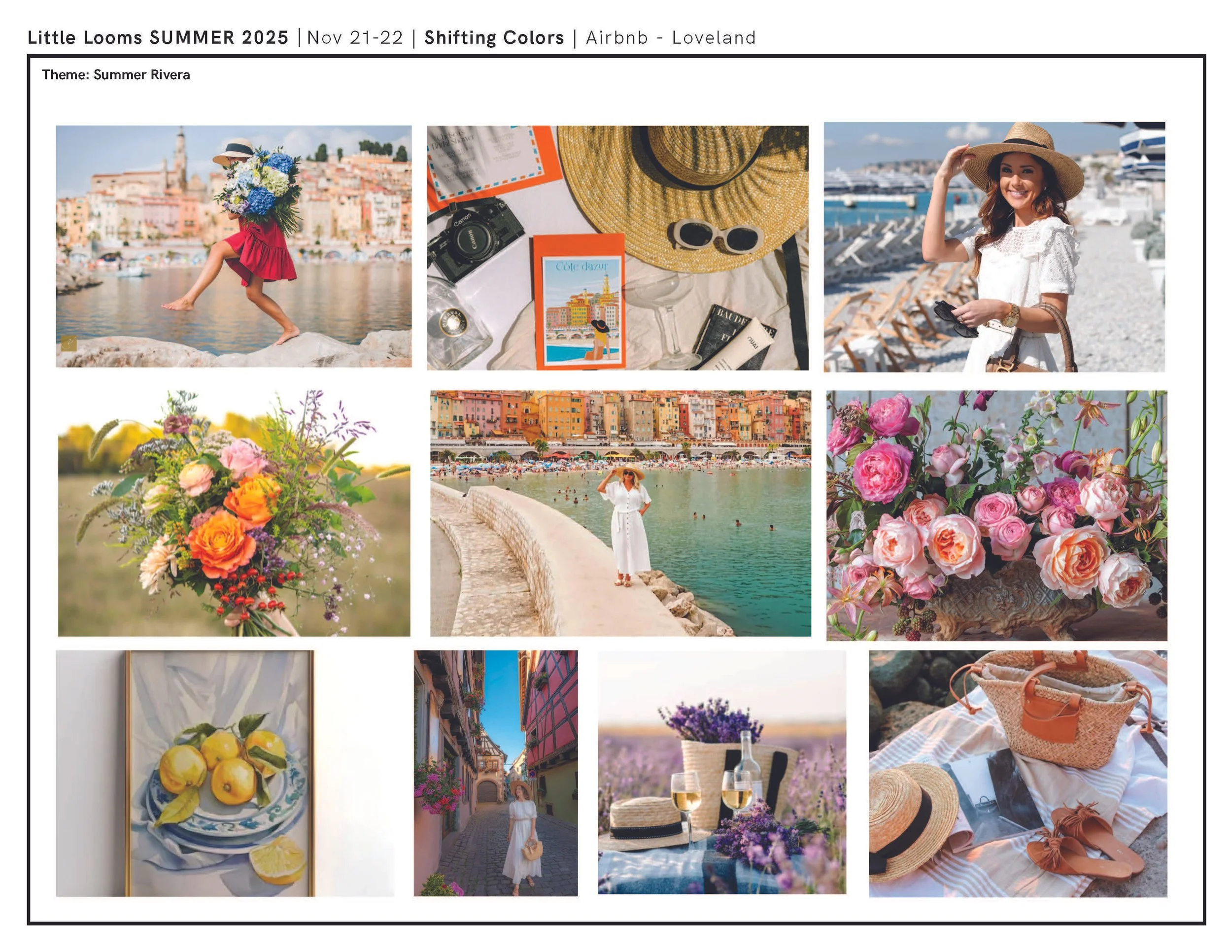 Styleboard theme for summer 2025 photo shoot