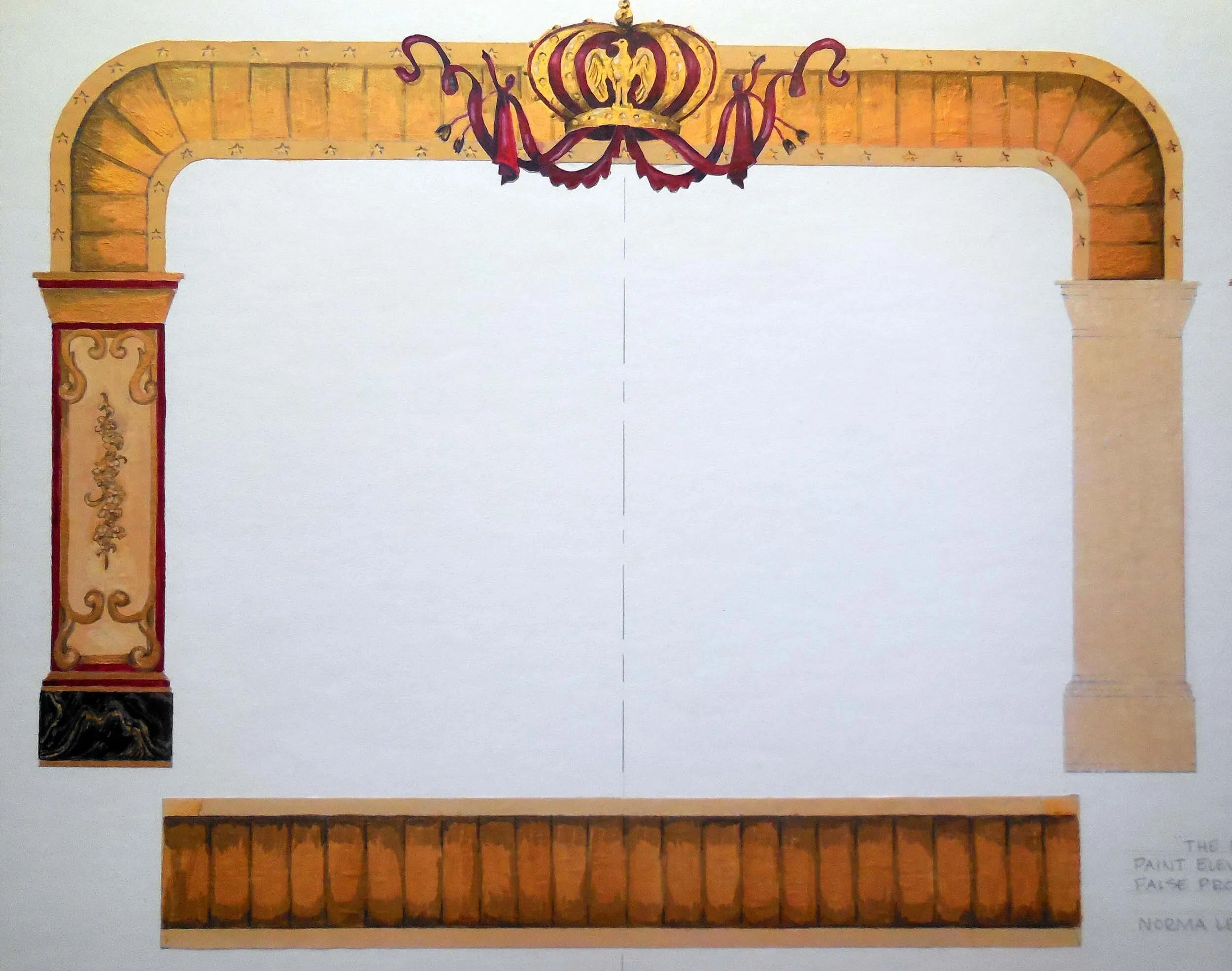 Paint elevation of false proscenium