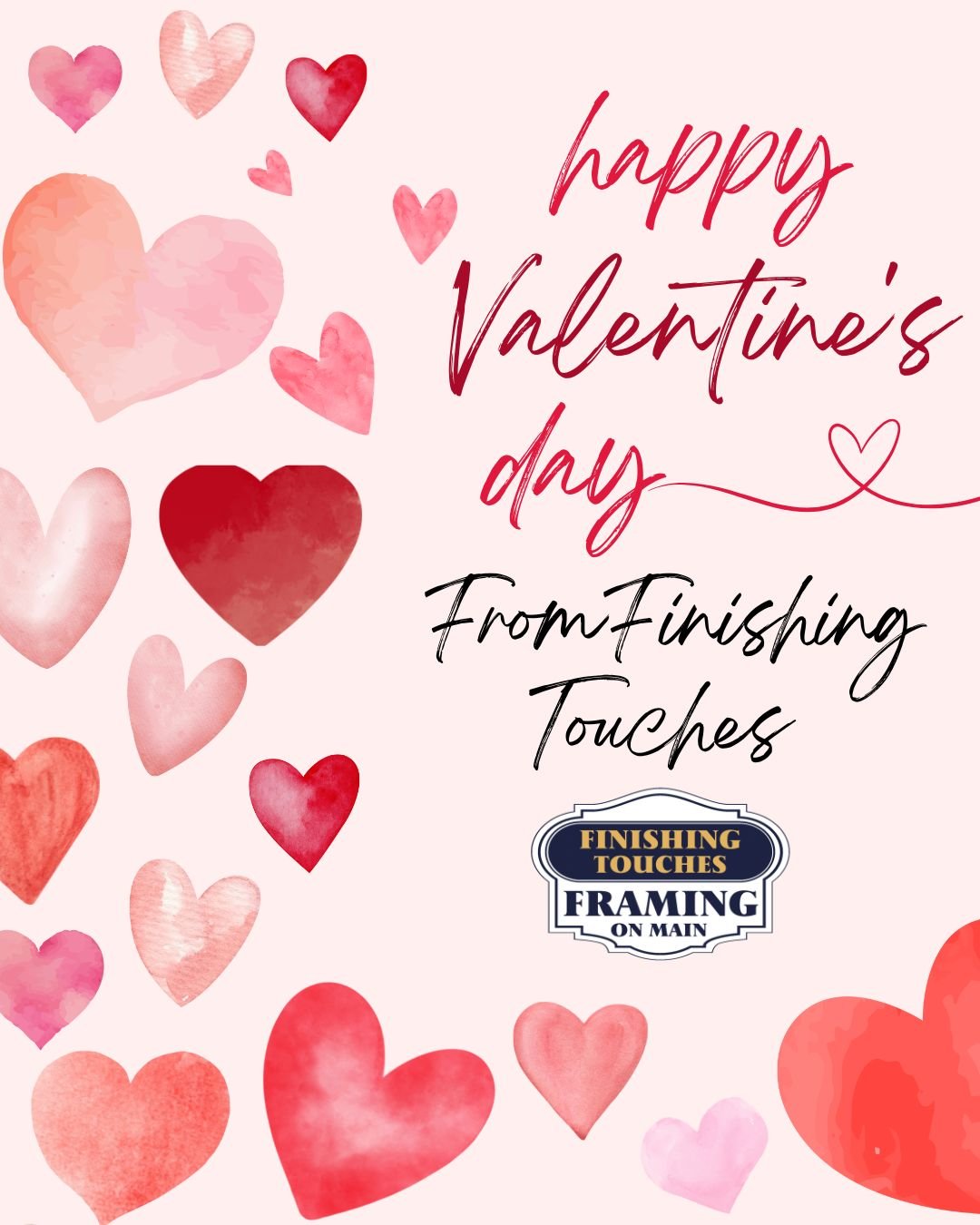 Happy Valentine's day from Finishing Touches! We have such a great love for our community, and for the work we do. Just like in cooking, the most important ingredient to a good finished product from us is love! When you trust us with your most valuab