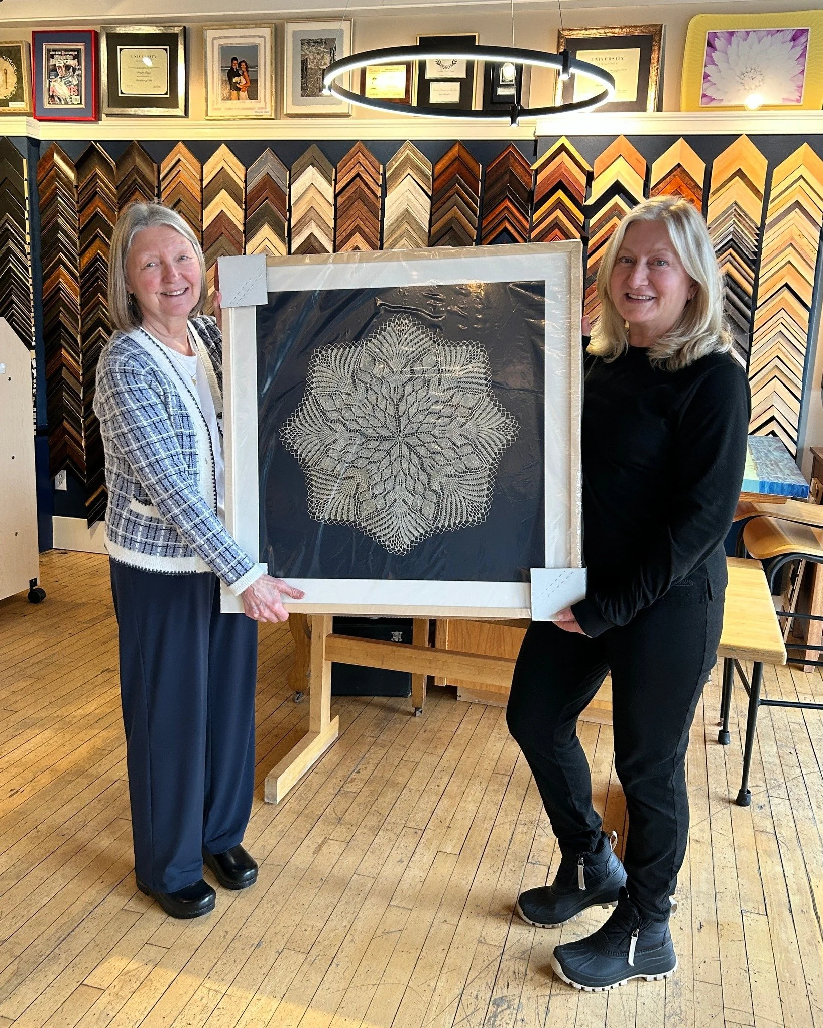 This was such an important item for our customer, and is exactly why we do what we do! This was handmade by our customers grandmother and was kept on display under glass in her mother's home, where she would see it almost everyday for as long as she 