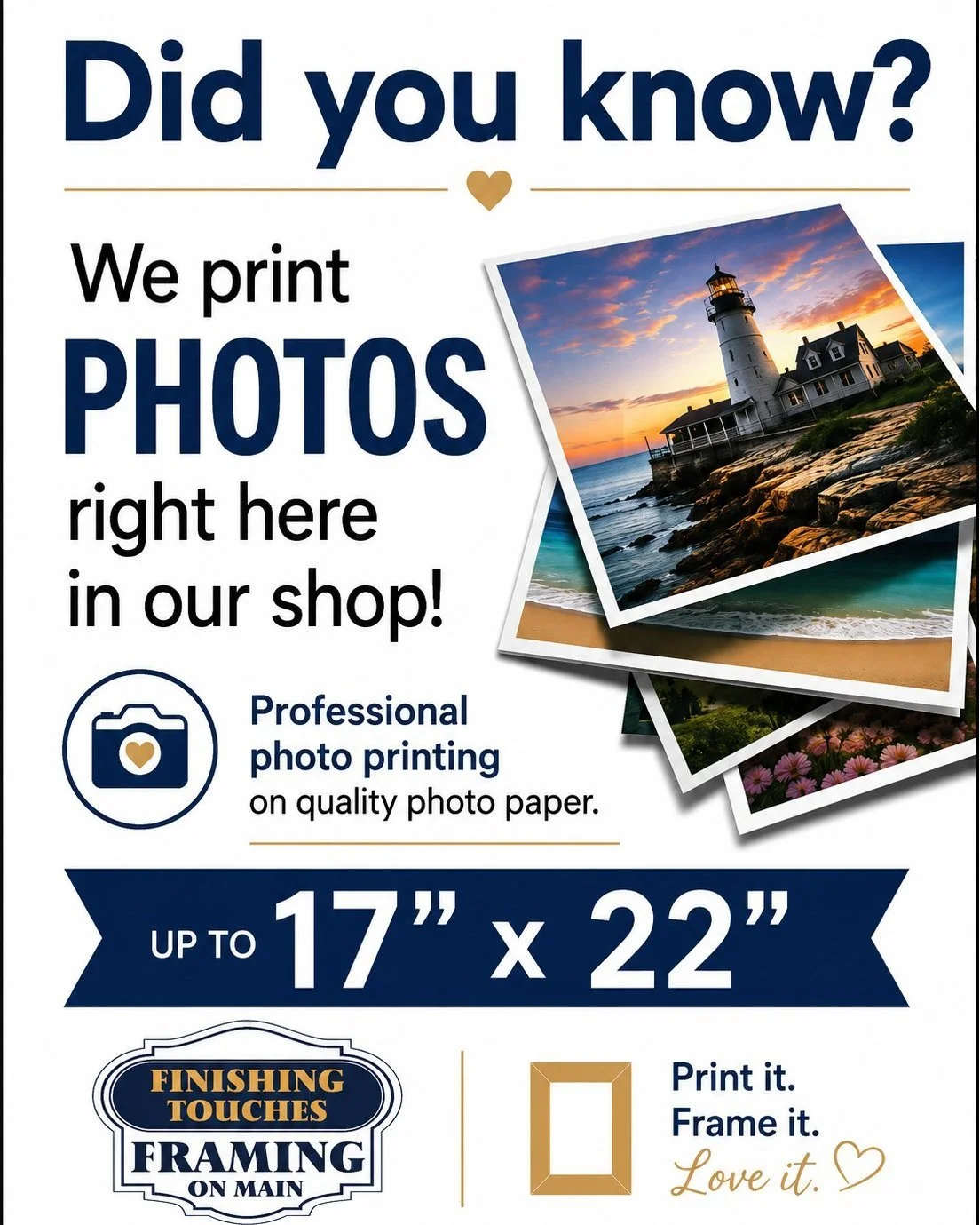 Have a photo you just LOVE, but it's just collecting digital dust in your phone? Print it out with us! Whether it's from the comfort of your couch, or you're standing right in front of us, you can send your picture directly from your phone to our com