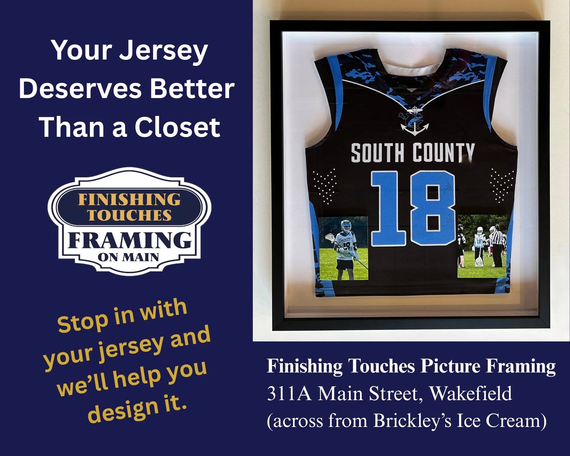 Still looking for the perfect gift for your recent graduate or sports fan? How about framing their favorite jersey or sports memorabilia! Sports play an important role in shaping our lives, so don't let those important items sit in your closet. Let u