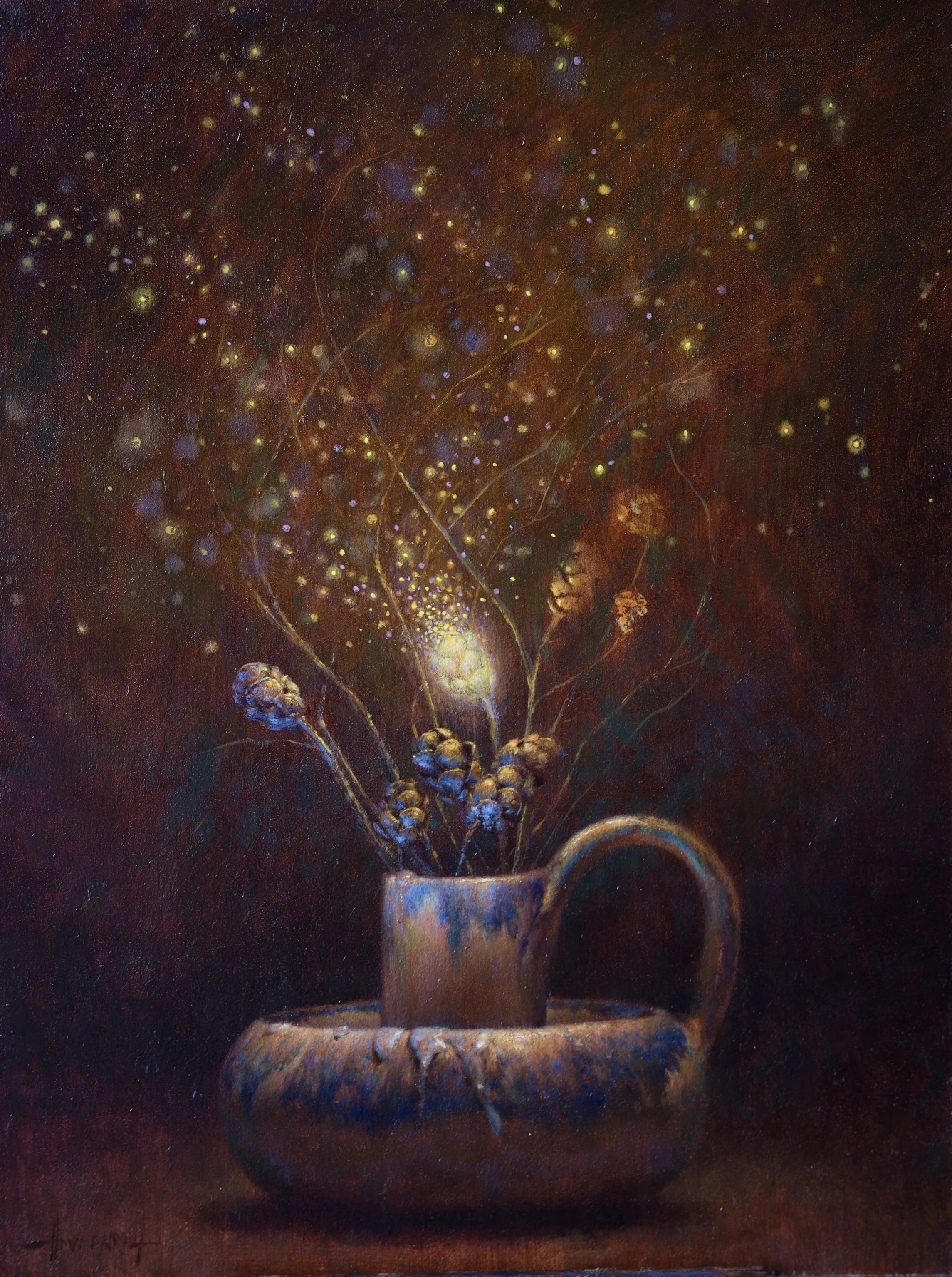 Glowing Pinecone, 9"x12"