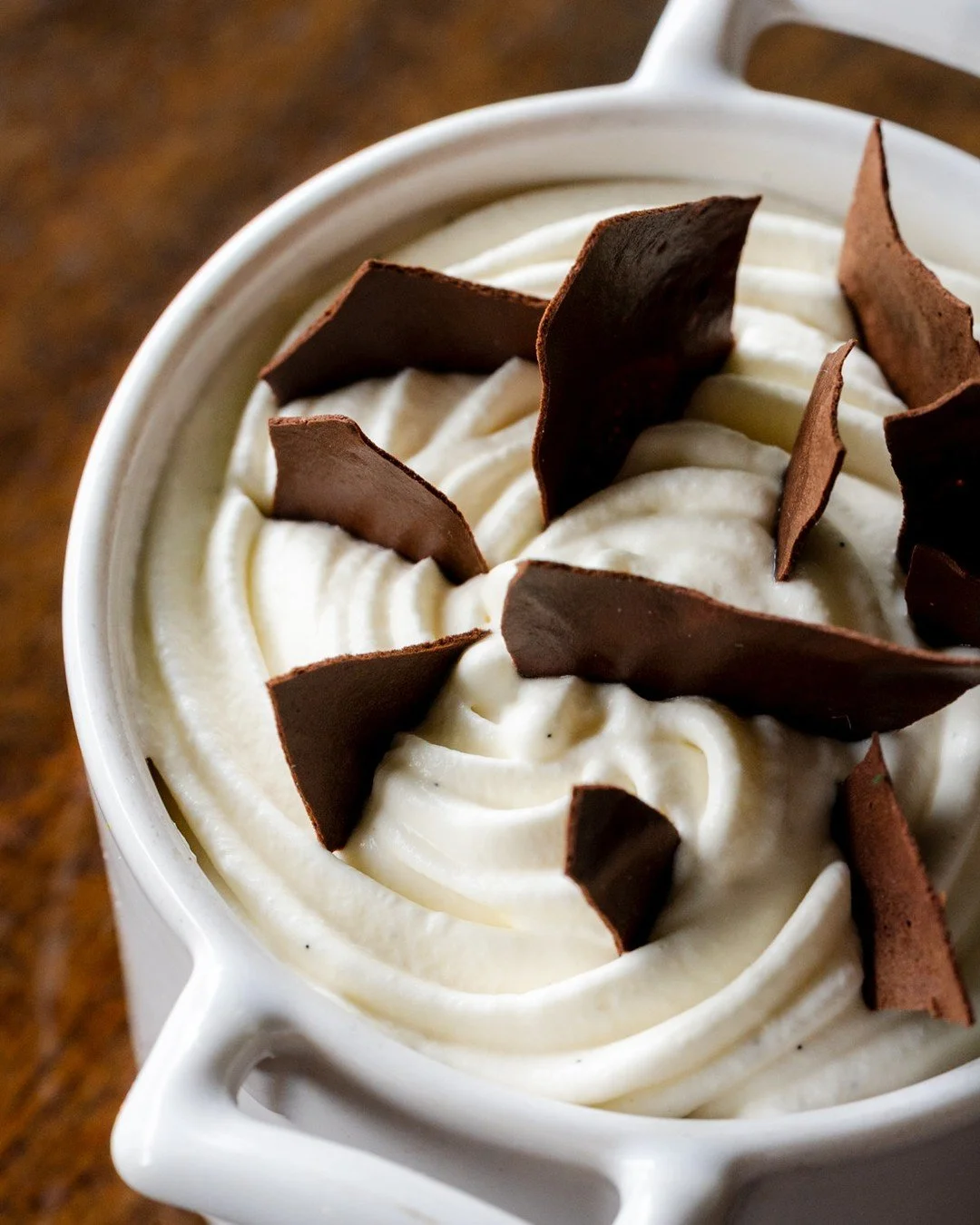 Mousse au Chocolat | dark chocolate mousse, dark chocolate crunch, whipped cream⁠
⁠
There's a reason this dessert has been around since the 18th century. The technique is simple but specific: melted chocolate folded into whipped egg whites, creating 