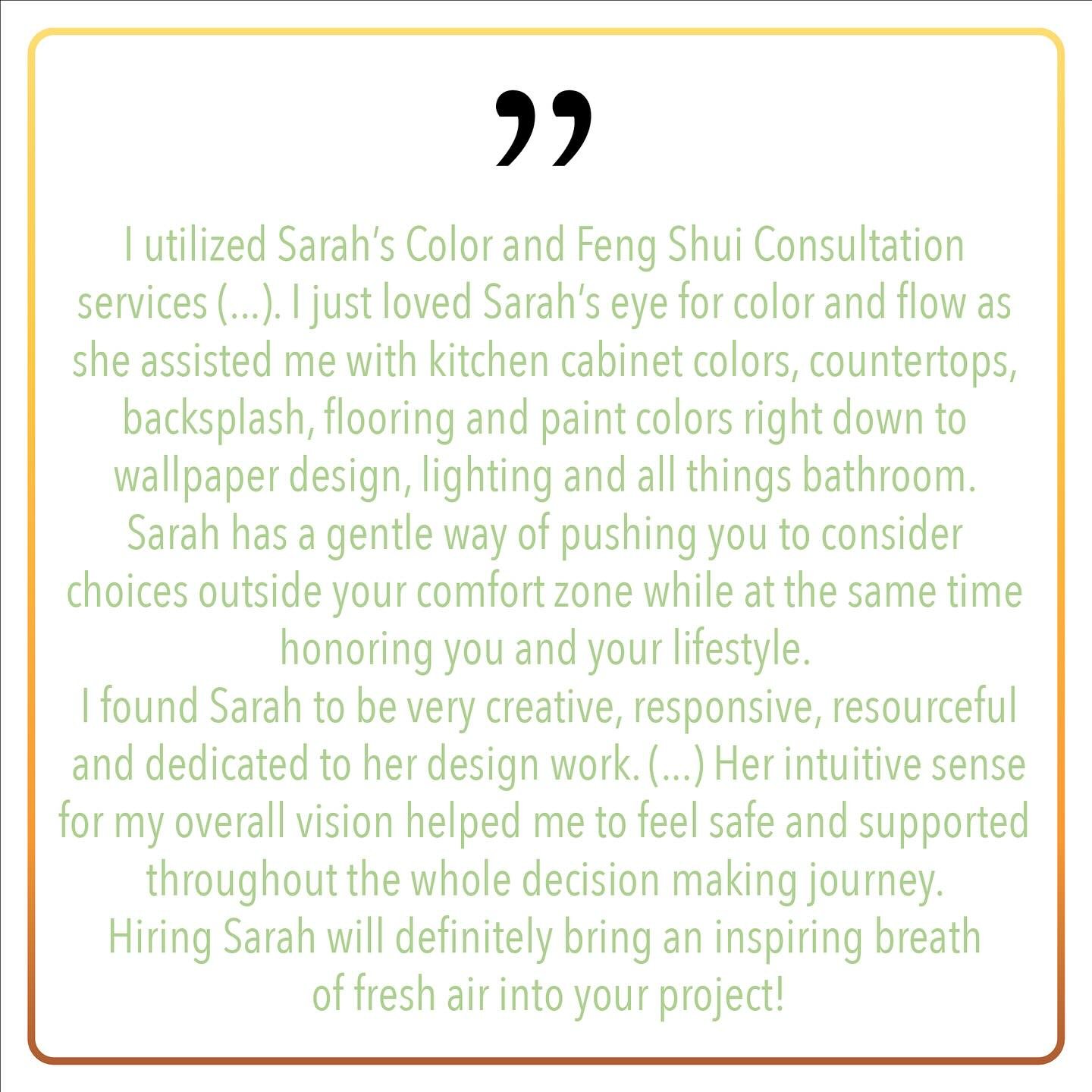 Thanks Joyce for this wonderful review! ⚡️🌈 
.
What fun it&rsquo;s been to dive into your style and vision, and to help you transform your new apartment into your sanctuary! 
.
.
.
#designconsultation #colorconsultation #fengshui #intentionaldesign 