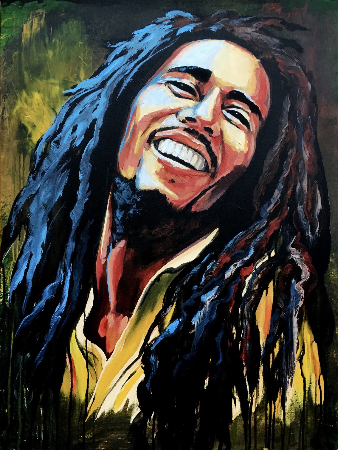 Bob Marley Akryl - h80 x b60 cm 4500 kr.