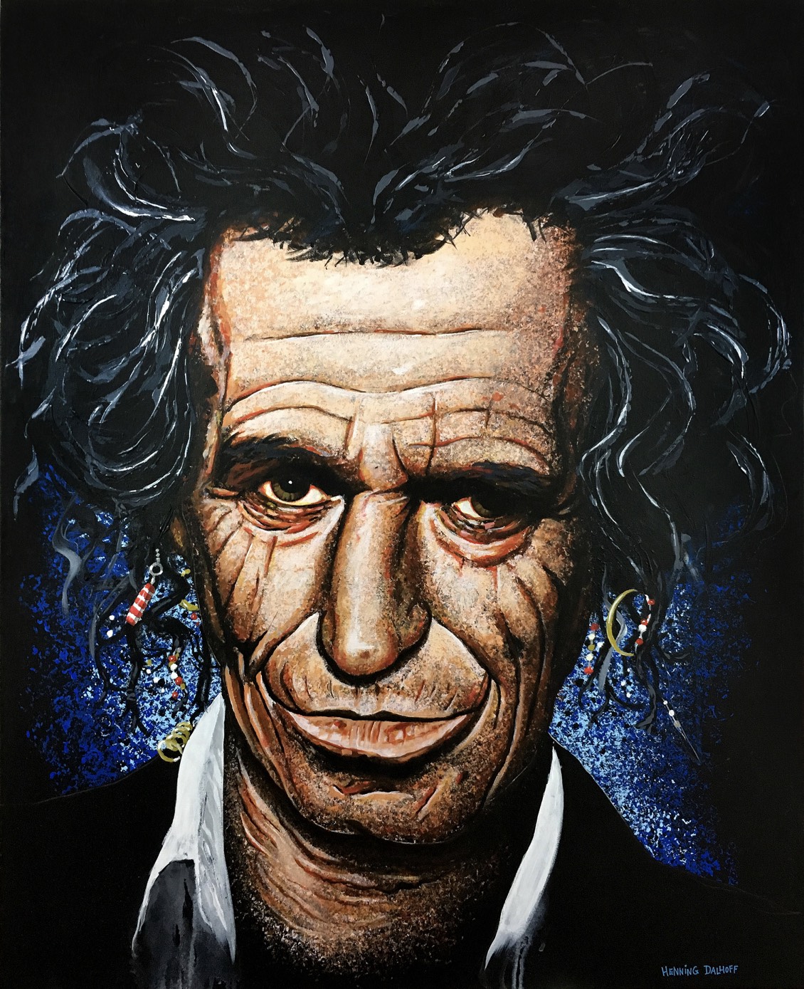 Keith Richards Akryl - h100 x b80 cm Solgt