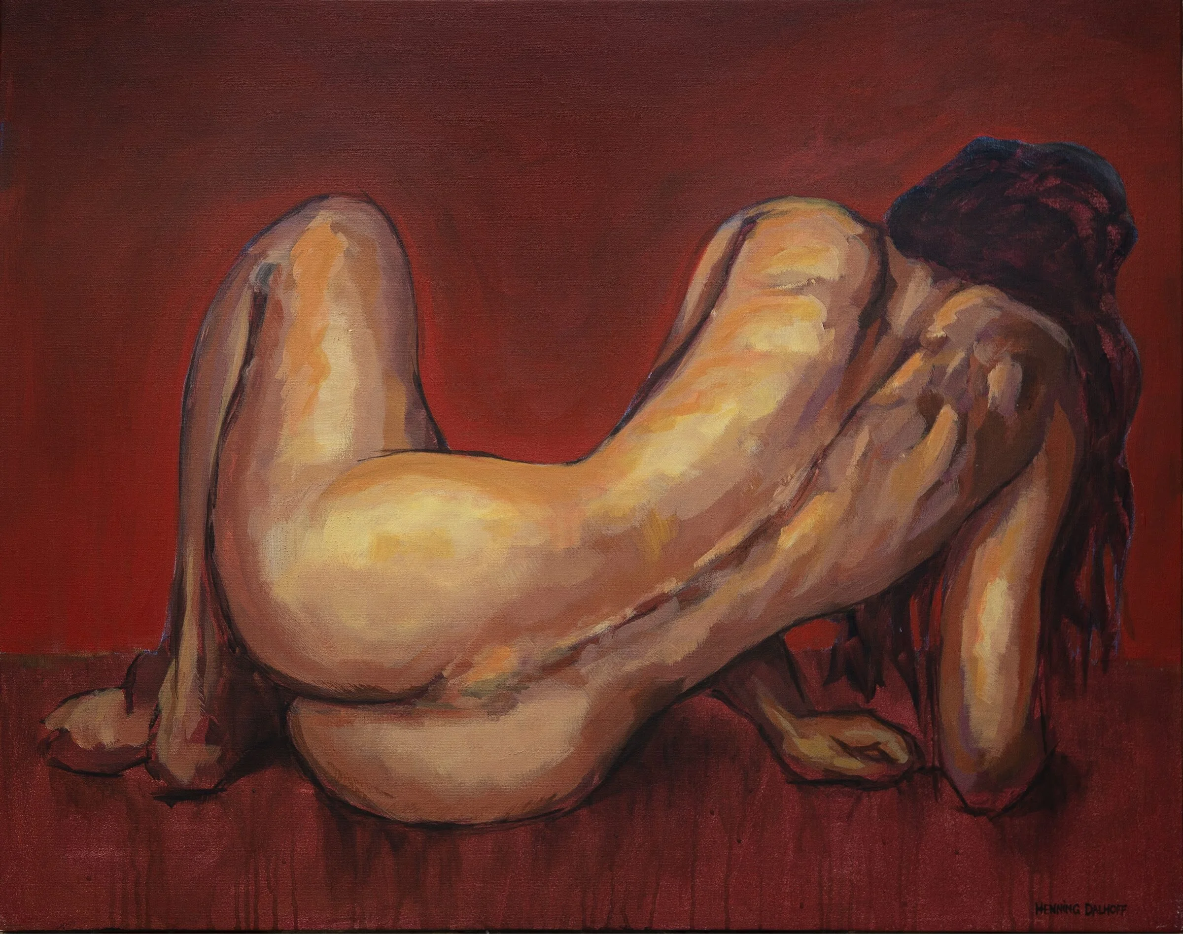 Kvinde på vej op Akryl - h80 x b100 cm 5.500 kr