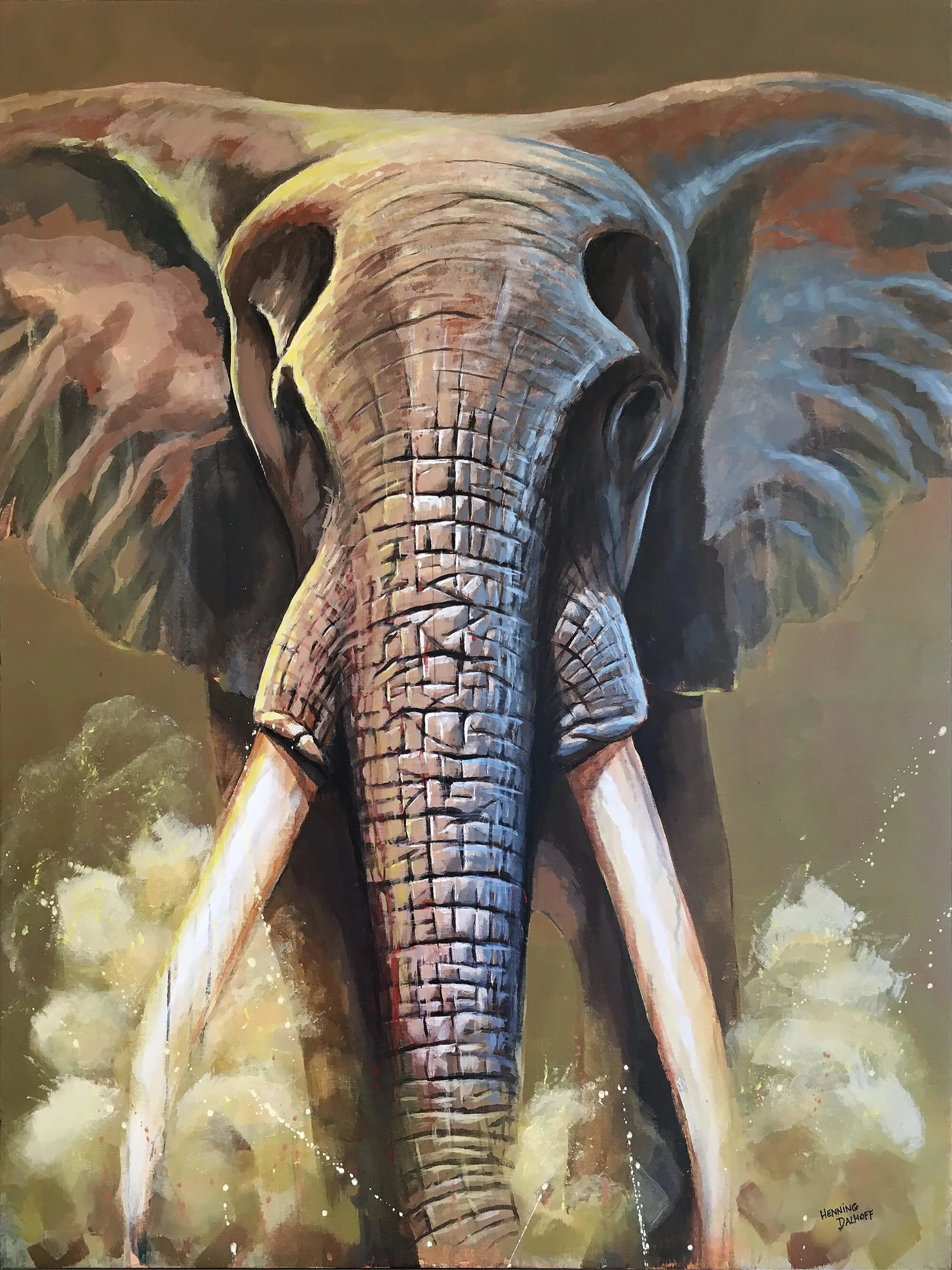 Big tusker Akryl - h80 x b100 cm 6.000 kr