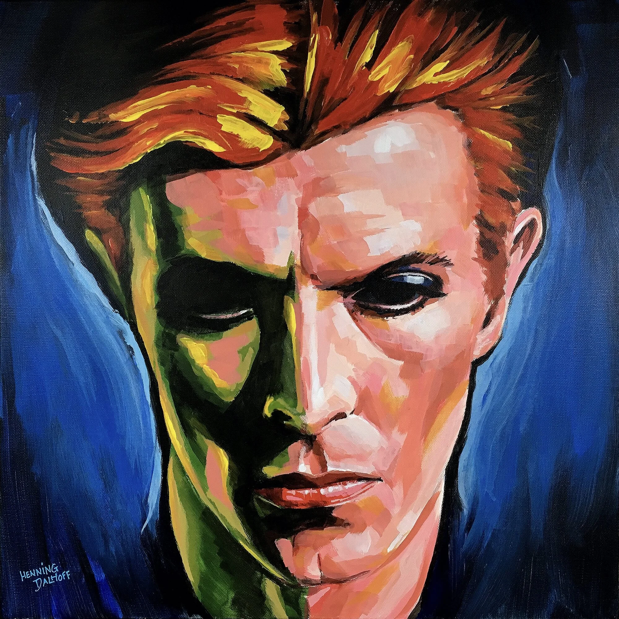 Bowie the Handsome Akryl - h50 x b50 cm Solgt