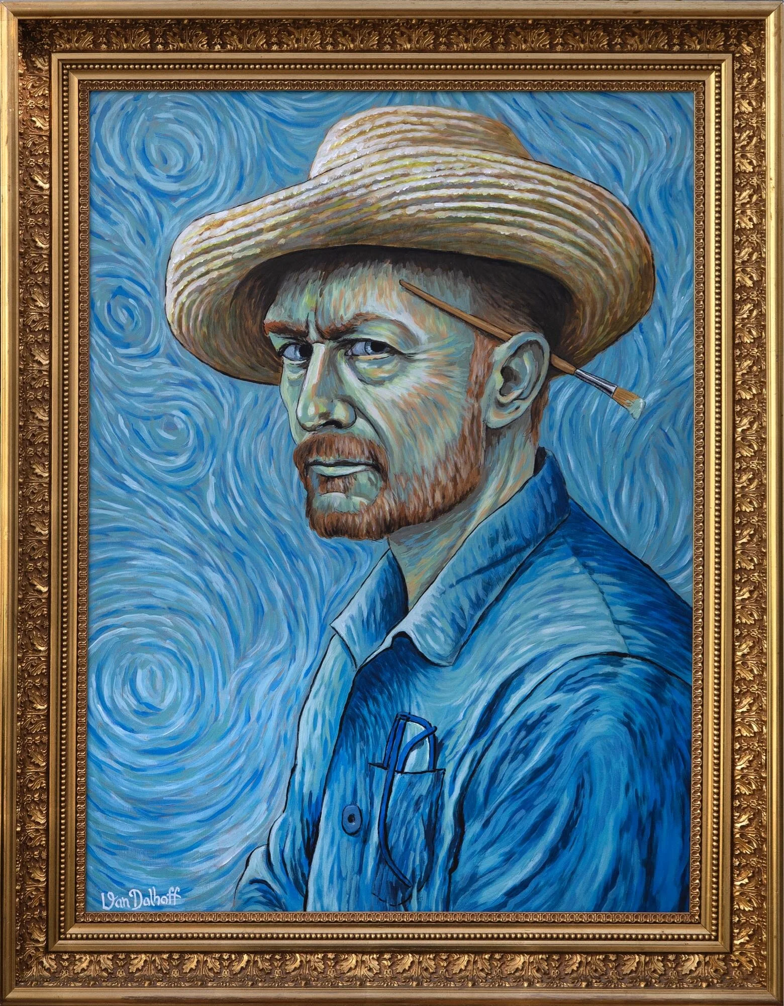 Hermed en ægte “Van Dalhoff” Akryl - h80 x b60 cm 8500 kr.