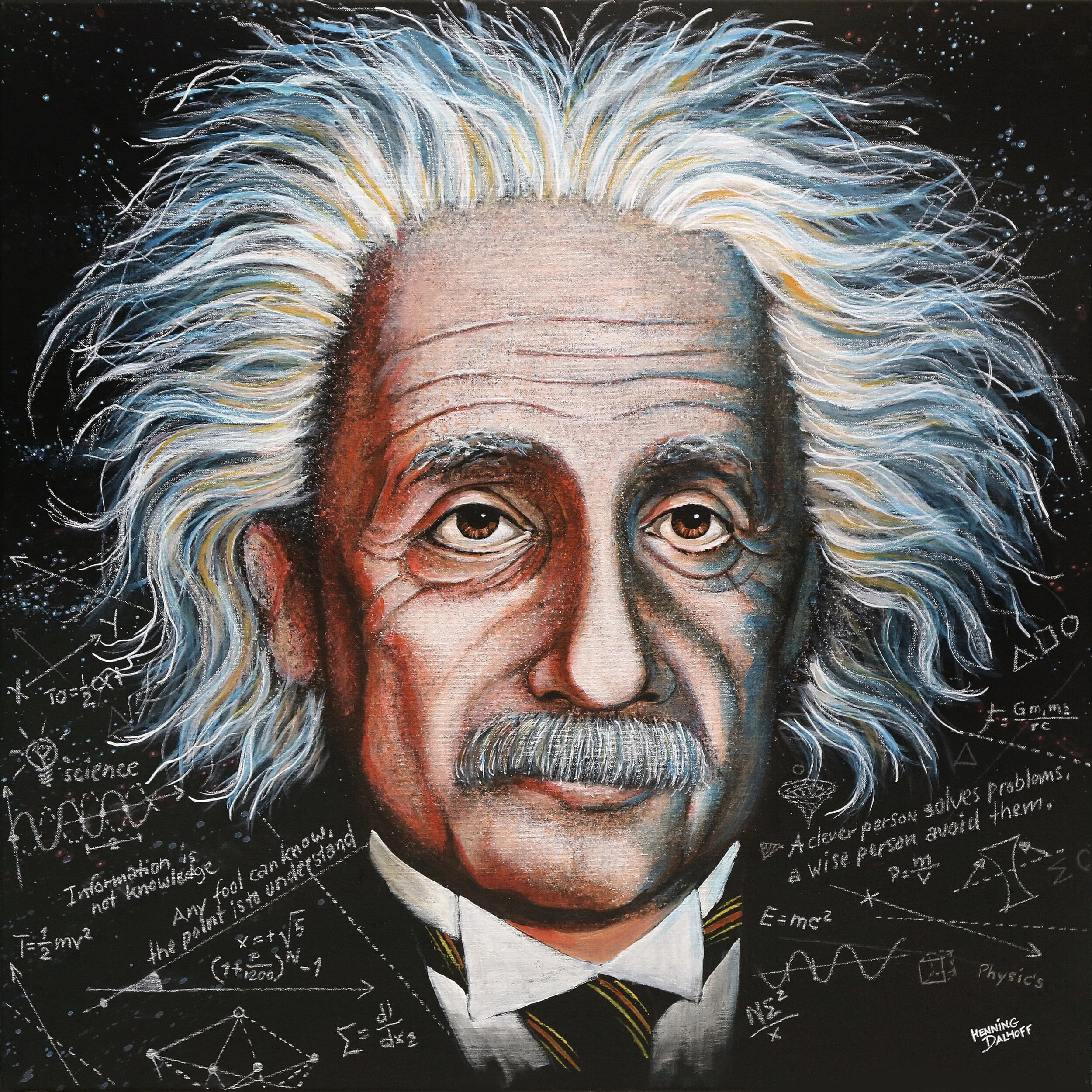 Einstein-2 Akryl - h80 x b80 cm 5500 kr.