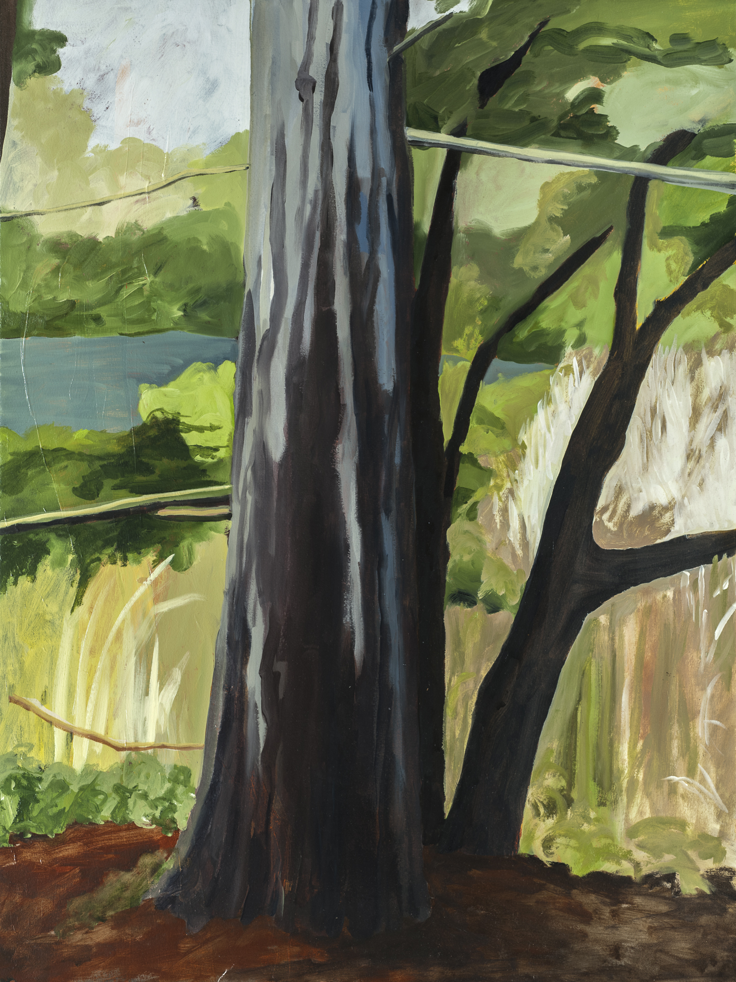 Pine Tree at the Lake, II , 2015, O/Paper, 30” x 22”