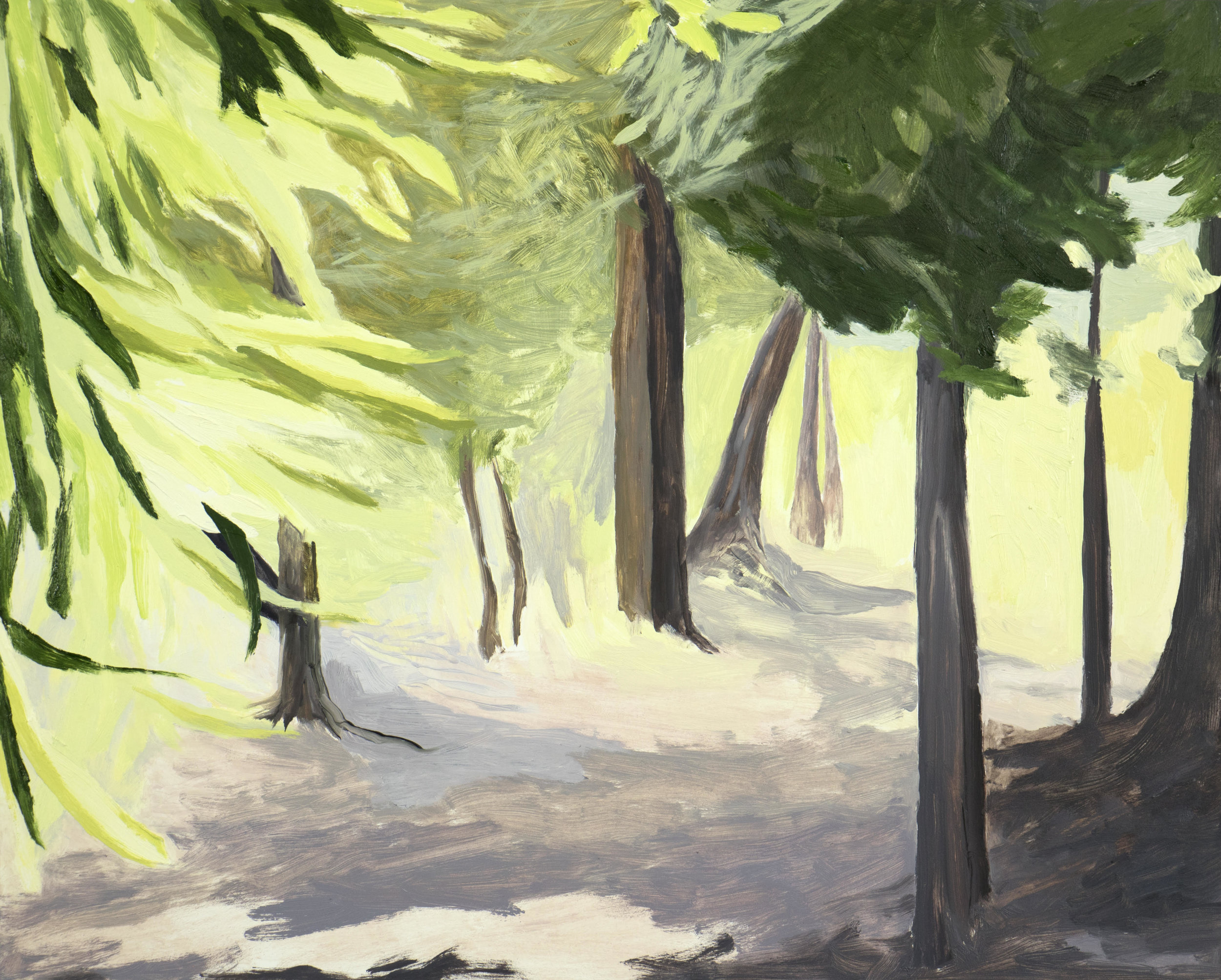 Underbelly of the Woods , 2017, O/Panel, 16” x 20”