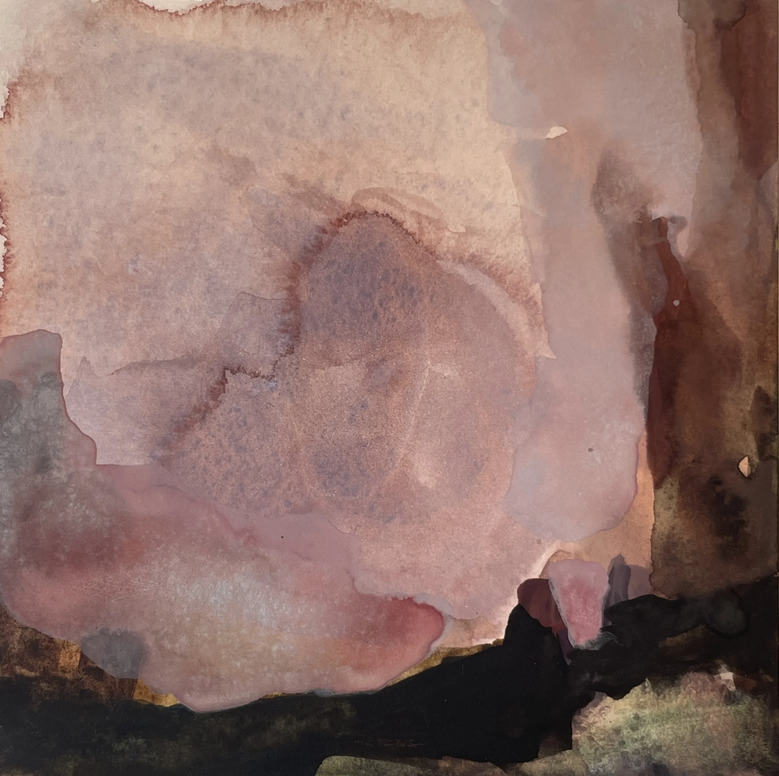   Twilight Clearing,  2024, Gouache, 6” x 6” 