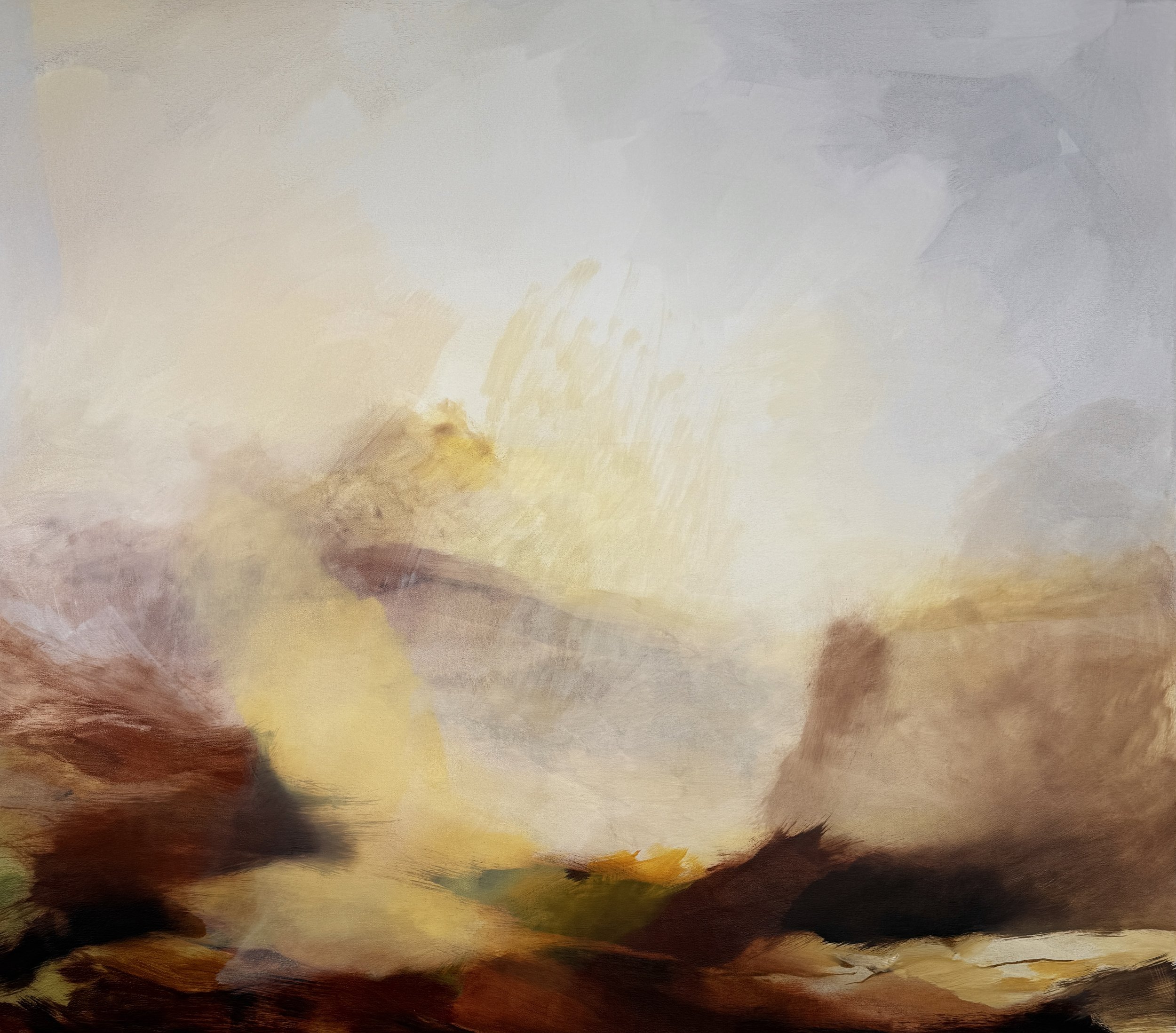   Earth Letting Go,  2025, Oil on Canvas, 35” x 40” 