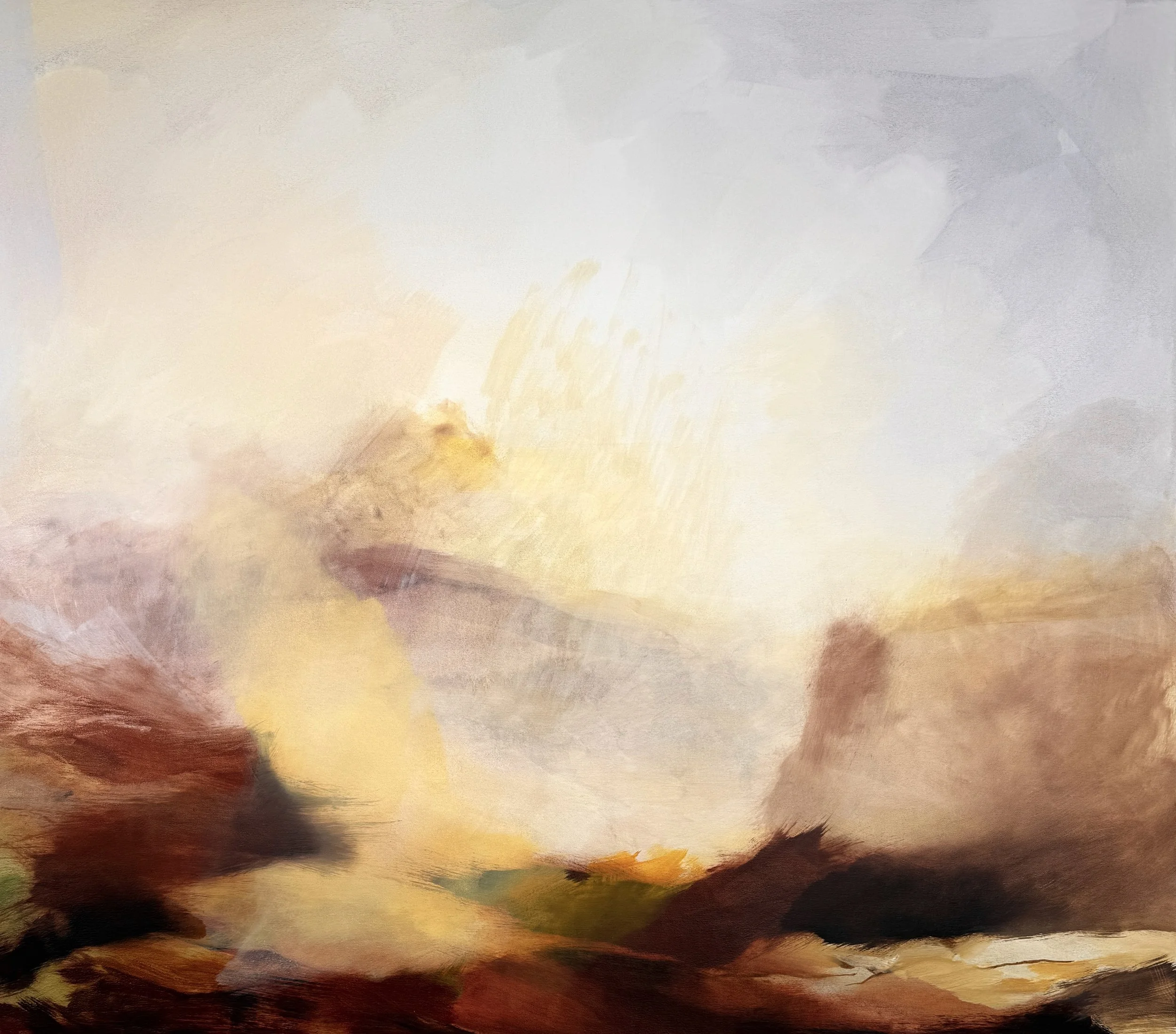   Earth Letting Go,  2025, Oil on Canvas, 35” x 40” 