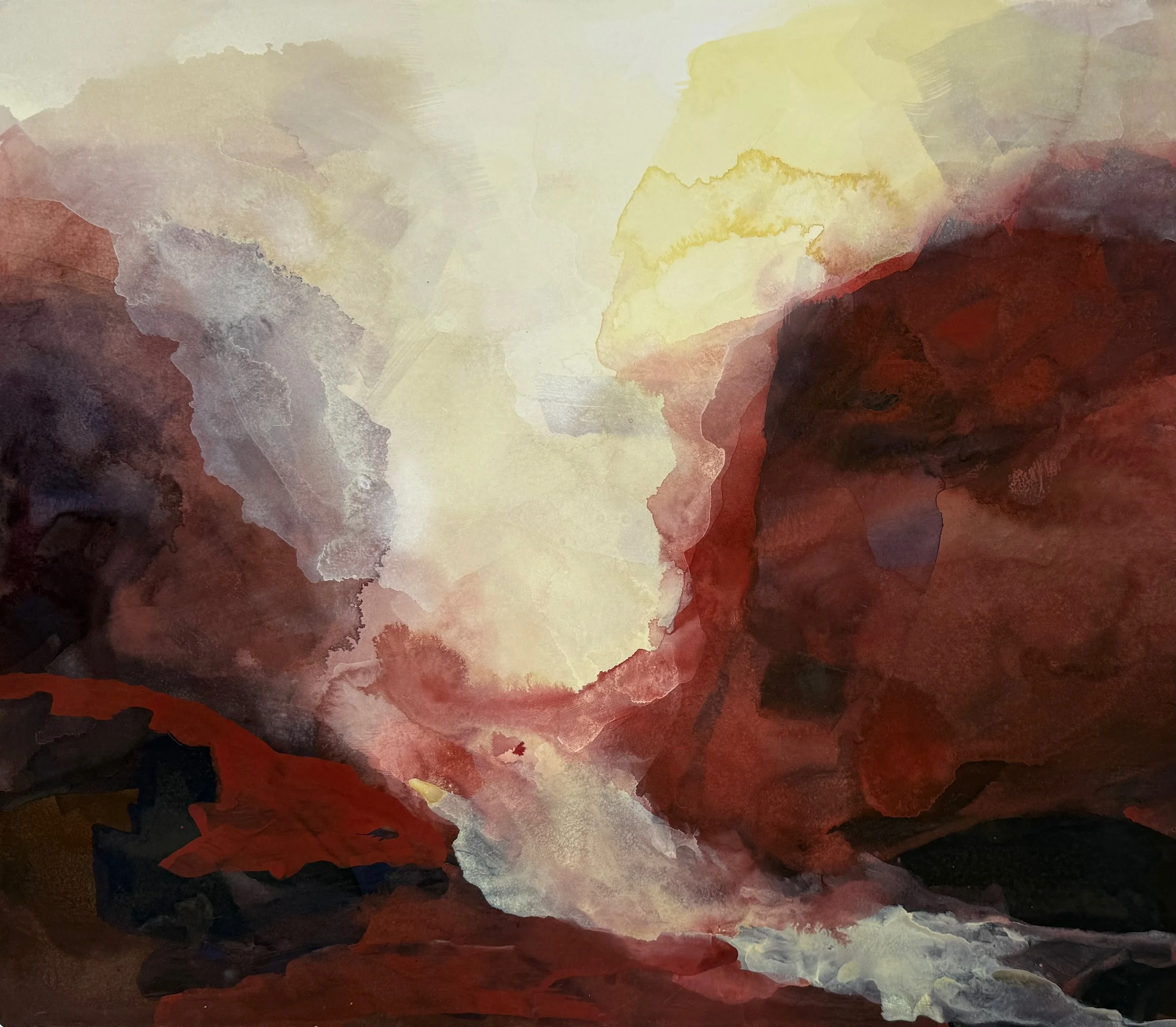   Bringing Light to What Is Below,  2026, Gouache and Watercolor  22.5” x 26” 