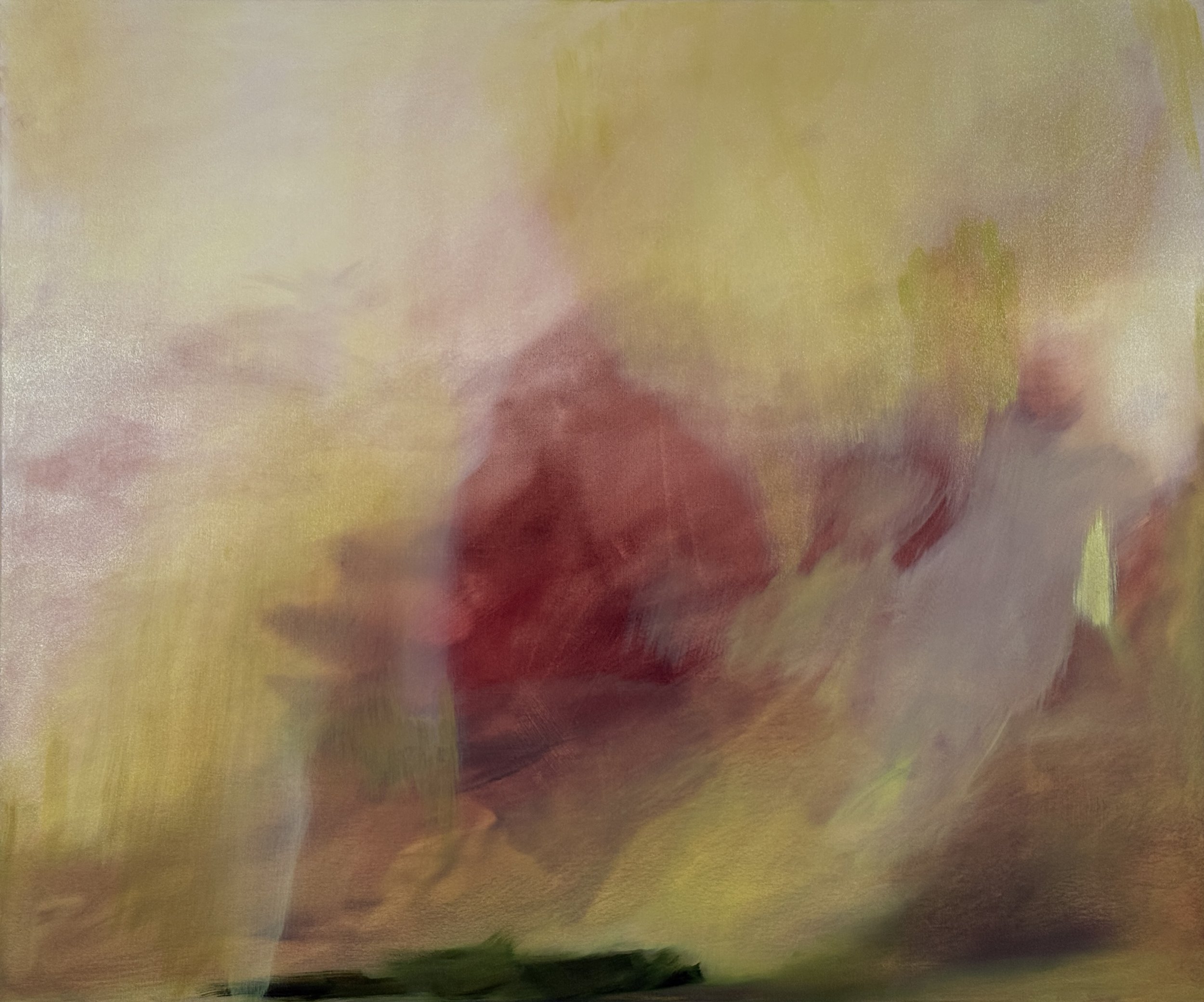  Earth Releasing Layers of Light (Jord frigör lager av ljus),    2026, Oil on Canvas, 39” x 47”, 100cm x 120cm 