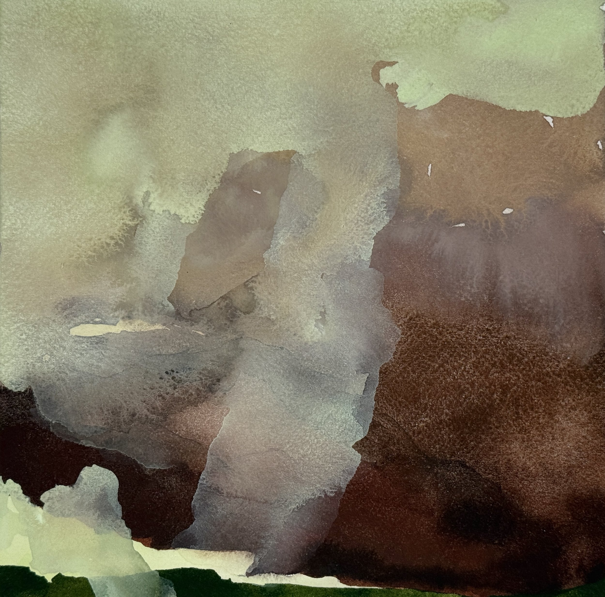   Apple Blossoms Floating, I, (Flytande äppelblommor, I),   2026 ,  Gouache, 8” x 8”, 20cm x 20cm    