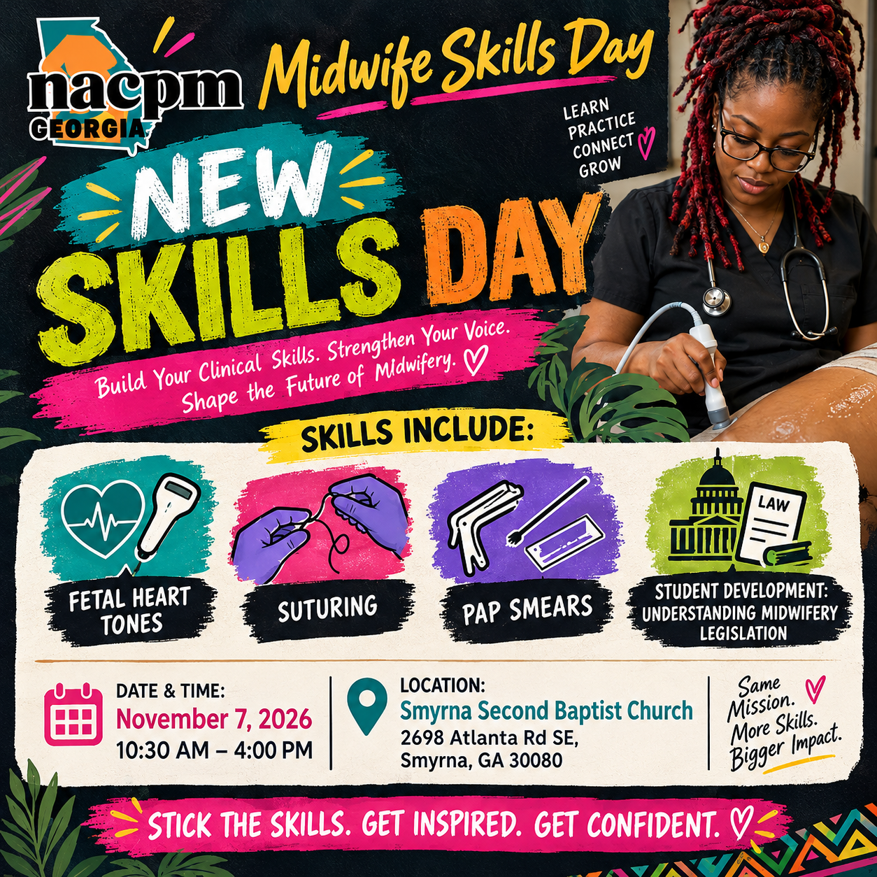 Nov 7, 2026 Midwifery Skills Day at Second Smyrna Baptist Church