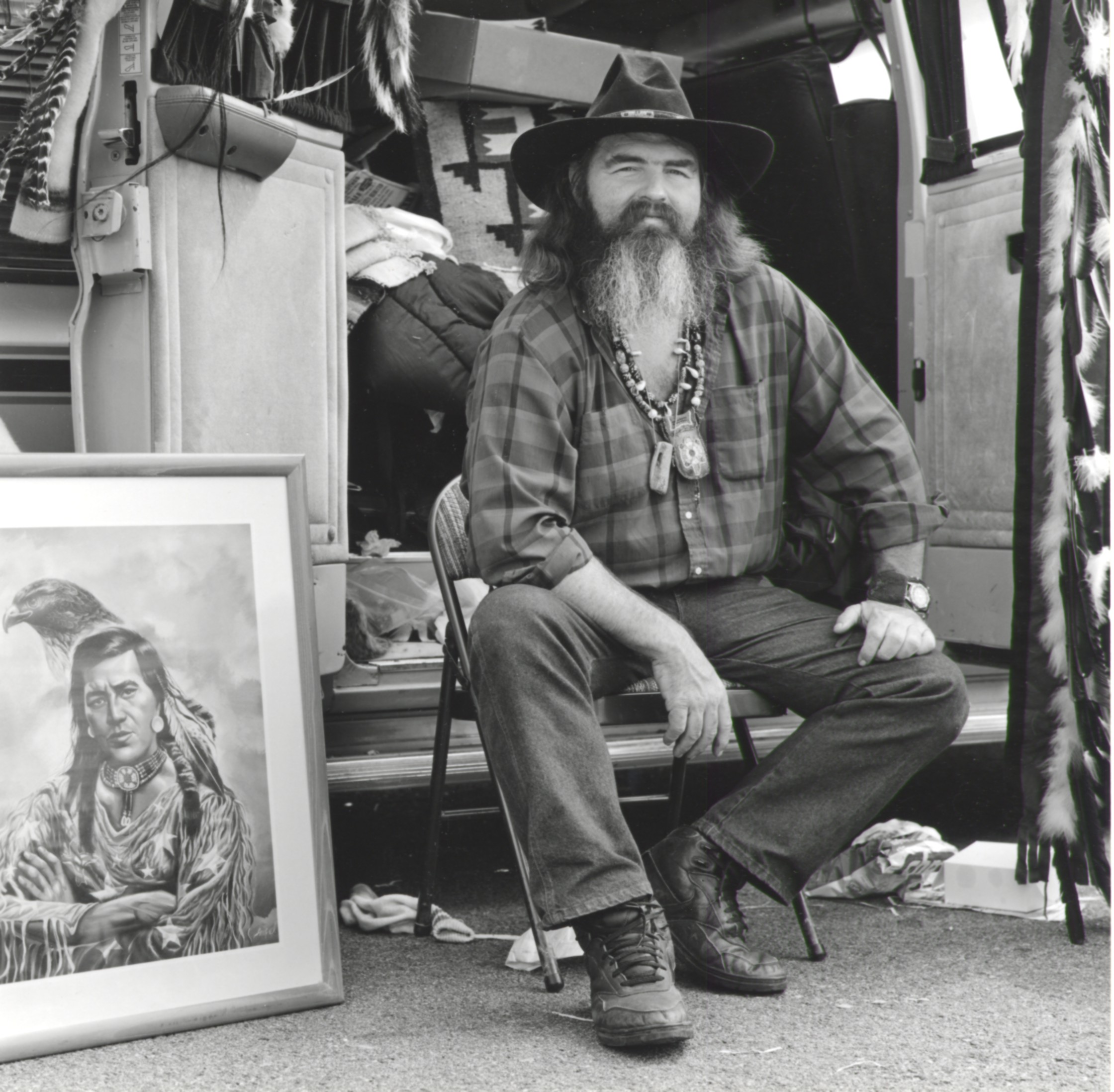 Vendor Selling Western Art - Pasadena CA 1995