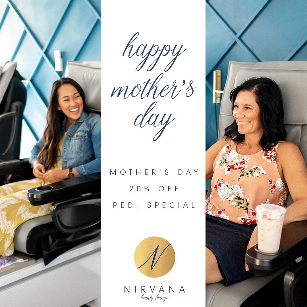 Double the pampering, double the love! Bring Mom to Nirvana this Sunday and treat yourselves to a luxurious pedicure 20% off. Book your appointment for two and make this Mother&rsquo;s Day  extra special ✨