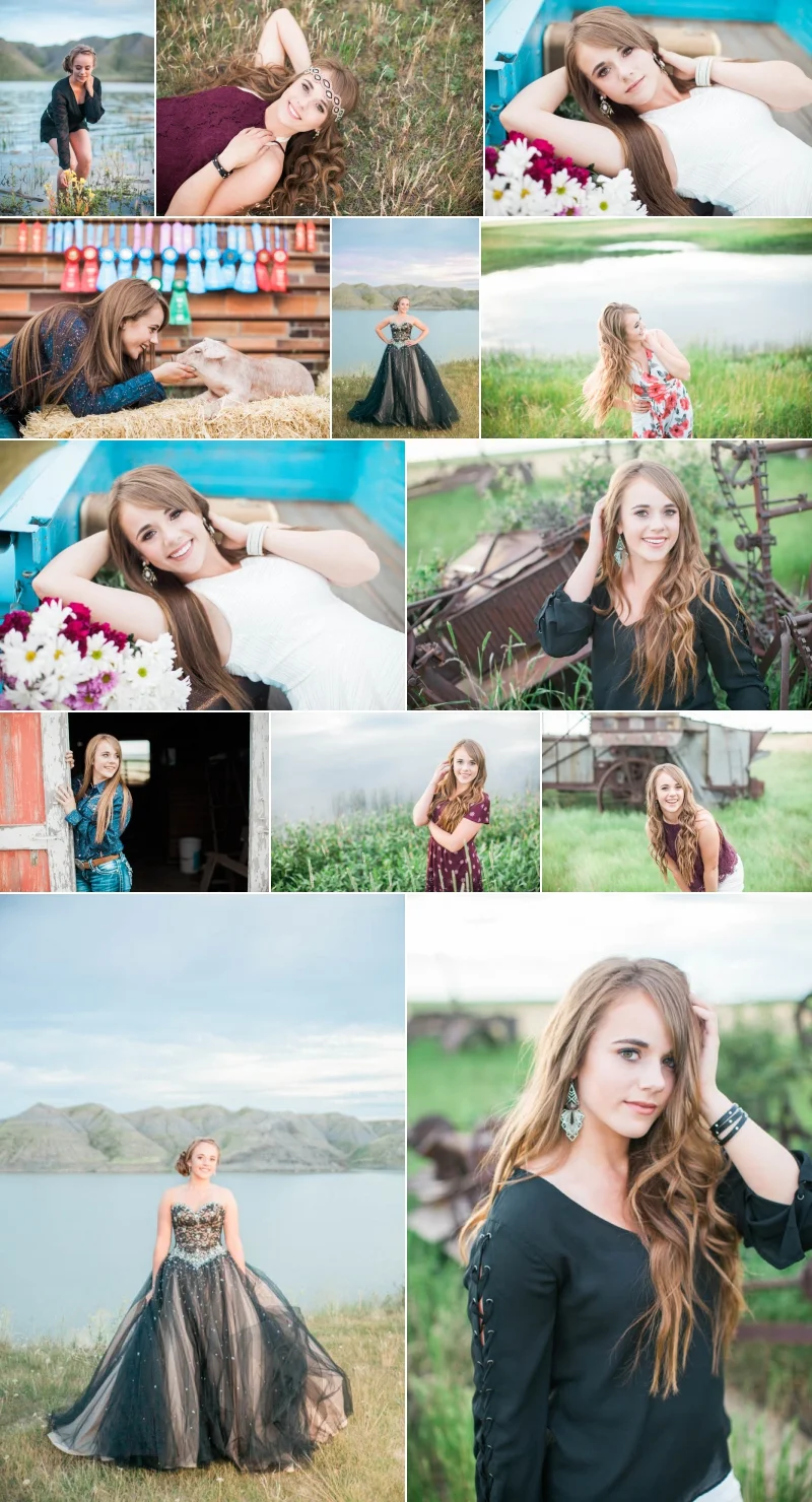 What a great variety of looks we got in only 2.5 hours!! Plus, she’s my neighbor across the river you see in the prom dress shot! I love where we live near the Marias River.
