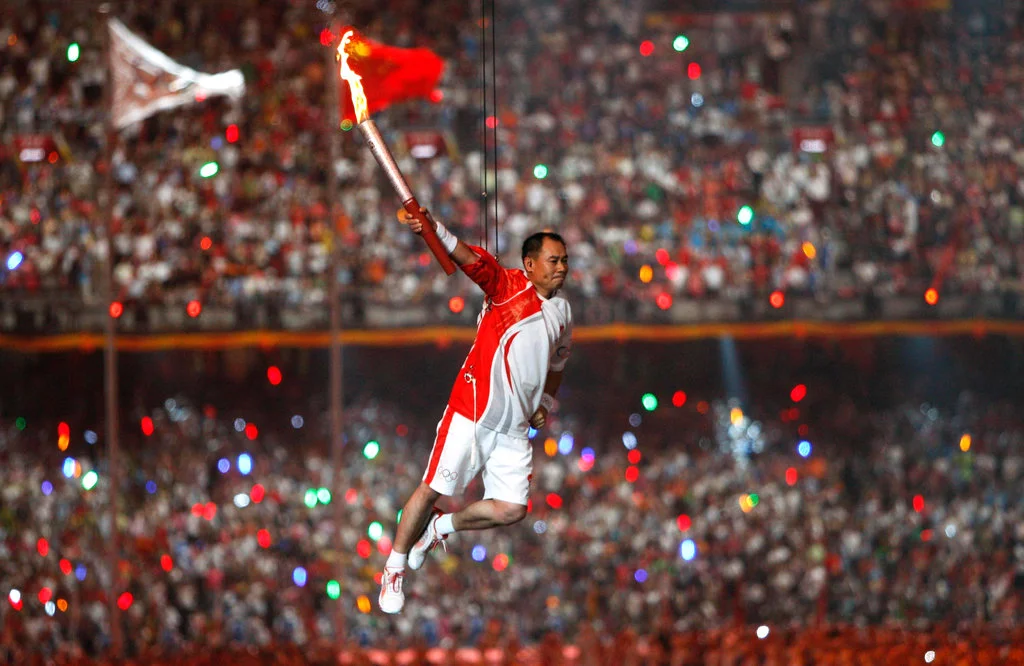 Li Ning in 2008 Beijing Olympic Games Opening Ceremony