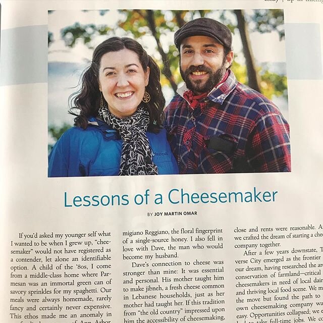 We're thrilled to be featured in the Craft Food &amp; Drink issue of @mynorthmedia Traverse Magazine! Grab a copy on your way to this morning's @thevillagetc market to read Joy's essay about our journey as beginning cheesemakers (and check out her ar