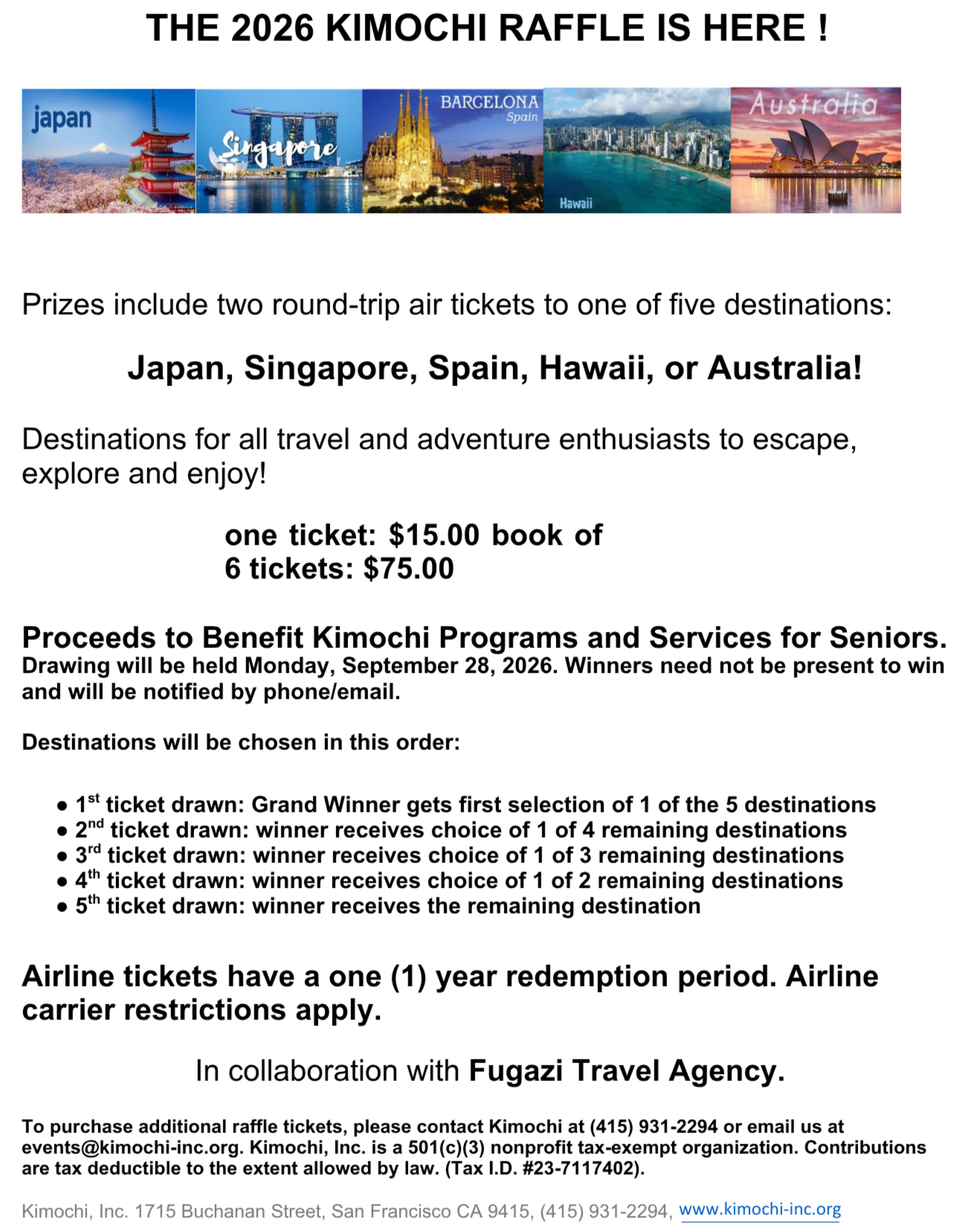 Kimochi Annual Raffle