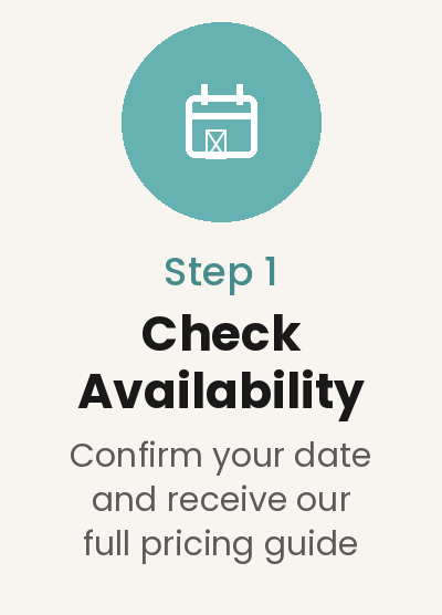 Event booking process Icon. Check Availability for your weddings, quinceañeras, corporate events, and milestone celebrations.