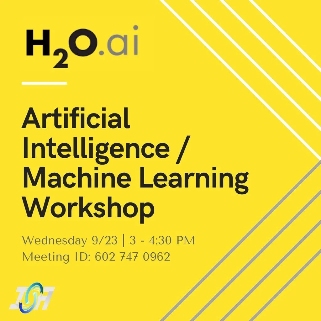 Join us tomorrow at 3pm with H20.ai! H2O.ai&nbsp;is an artificial intelligence and machine learning company in Silicon Valley. This program will be an introduction to AI/ML workshop!
If you come tomorrow you can learn more and get connected to&nbsp;H