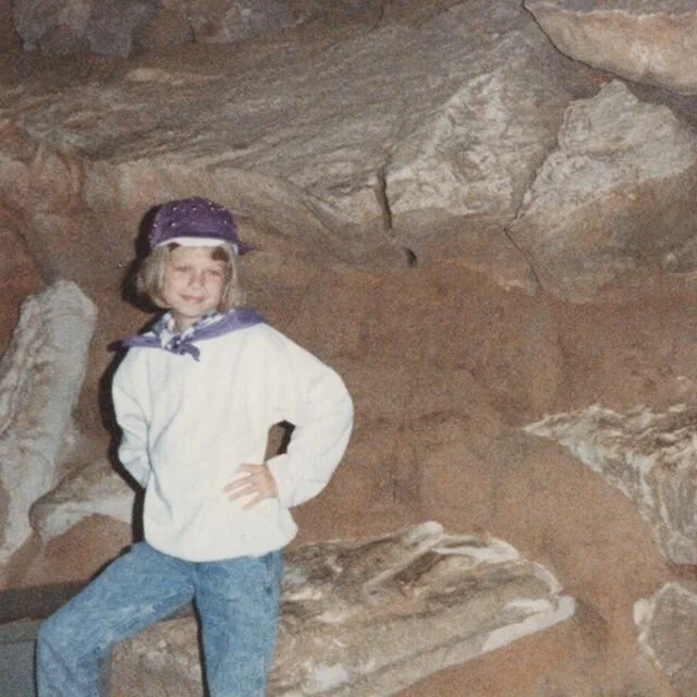 for today's post we're throwing it back and heating it up! Here's baby emme rocking quite a bit of sass and a tres chic gift store bandana on a tour of MACA (Mammoth Cave) in 1993. She might not know where that bandana is anymore, but her sass is alw