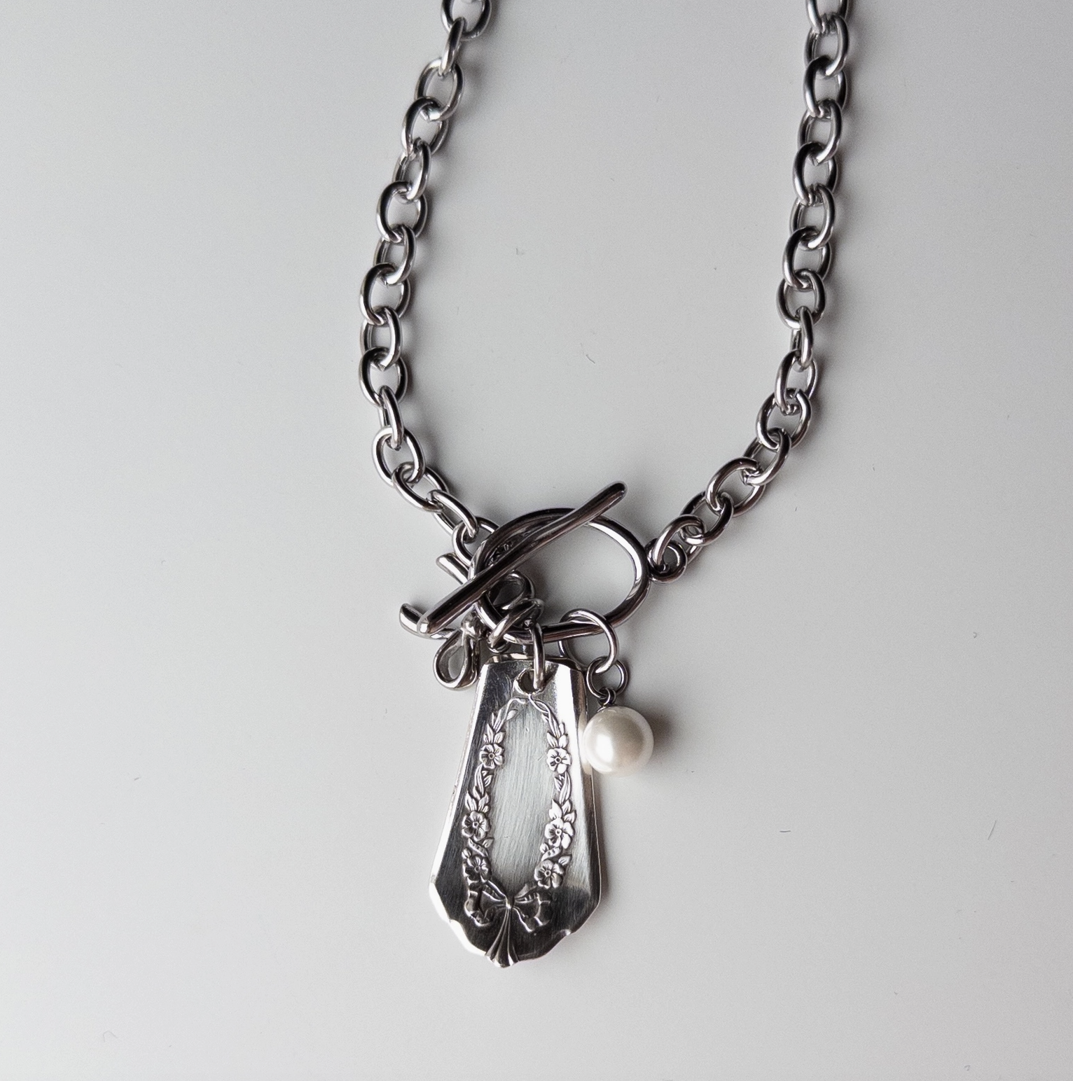 Eloise Pearl Charm Toggle Necklace