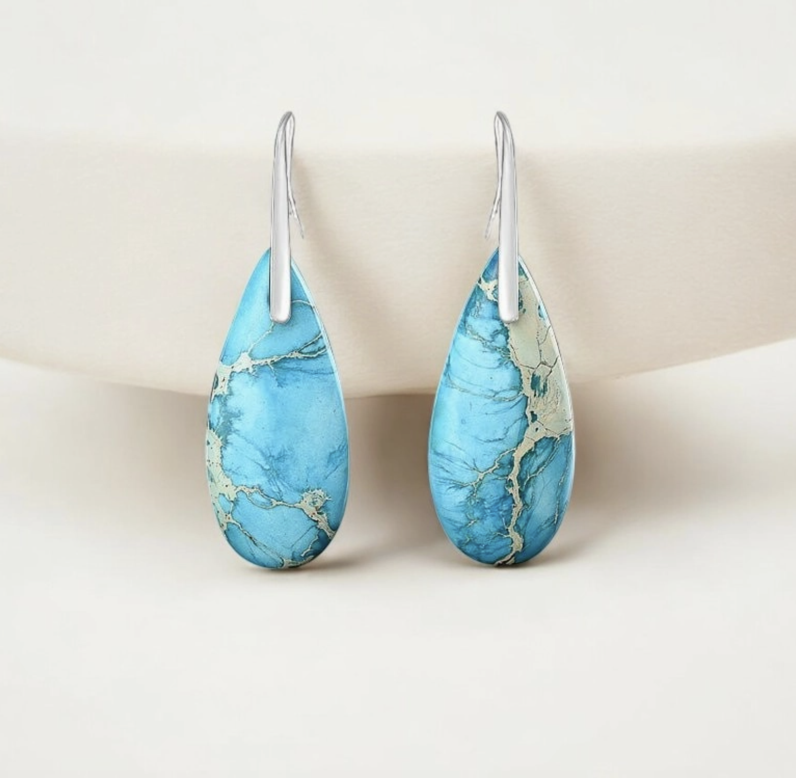 Turquoise Jasper Protection Drop Earrings
