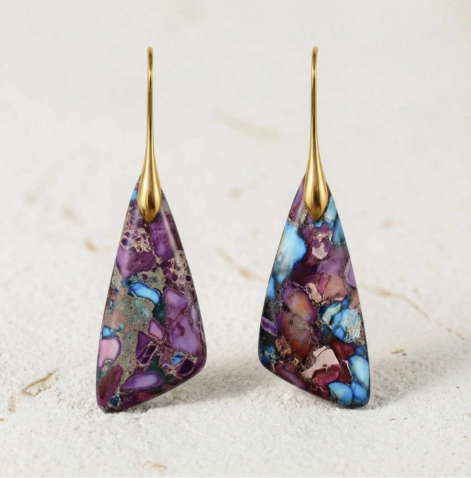 Mauvy Glamour Jasper Earrings