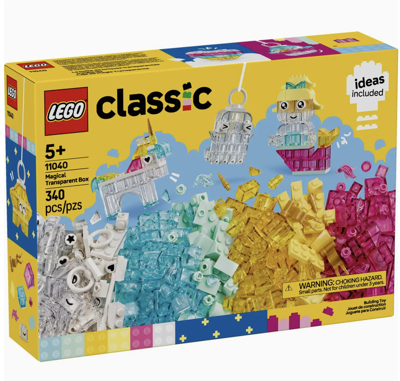 Lego Classic Transparent Box Building Toy, 340 Pieces