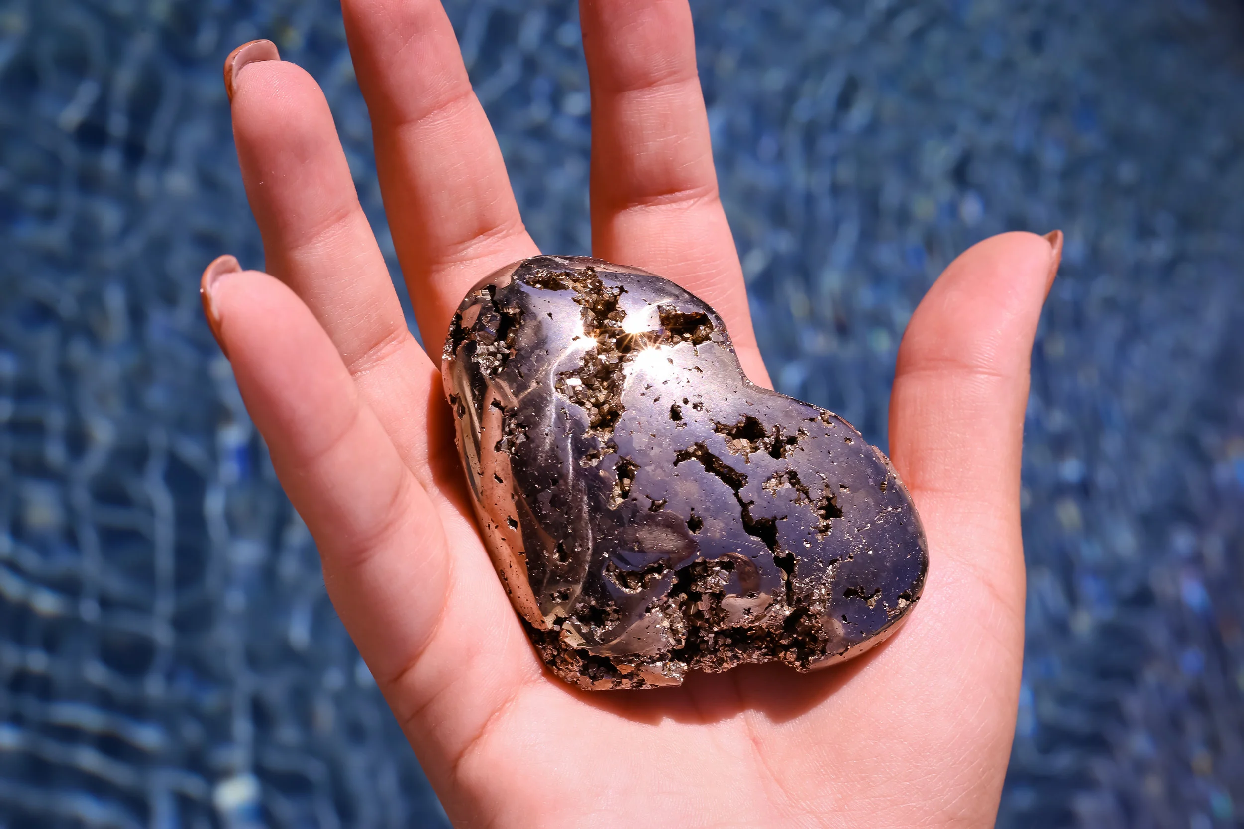 Pyrite Heart crystal karma bliss Devi Brown 