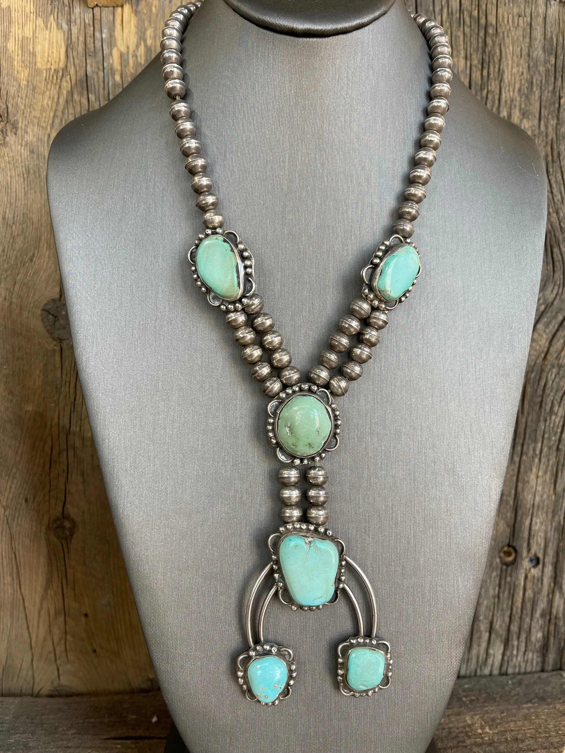 Vintage Navajo Turquoise Squash Blossom — Spur Ranch Jewelry
