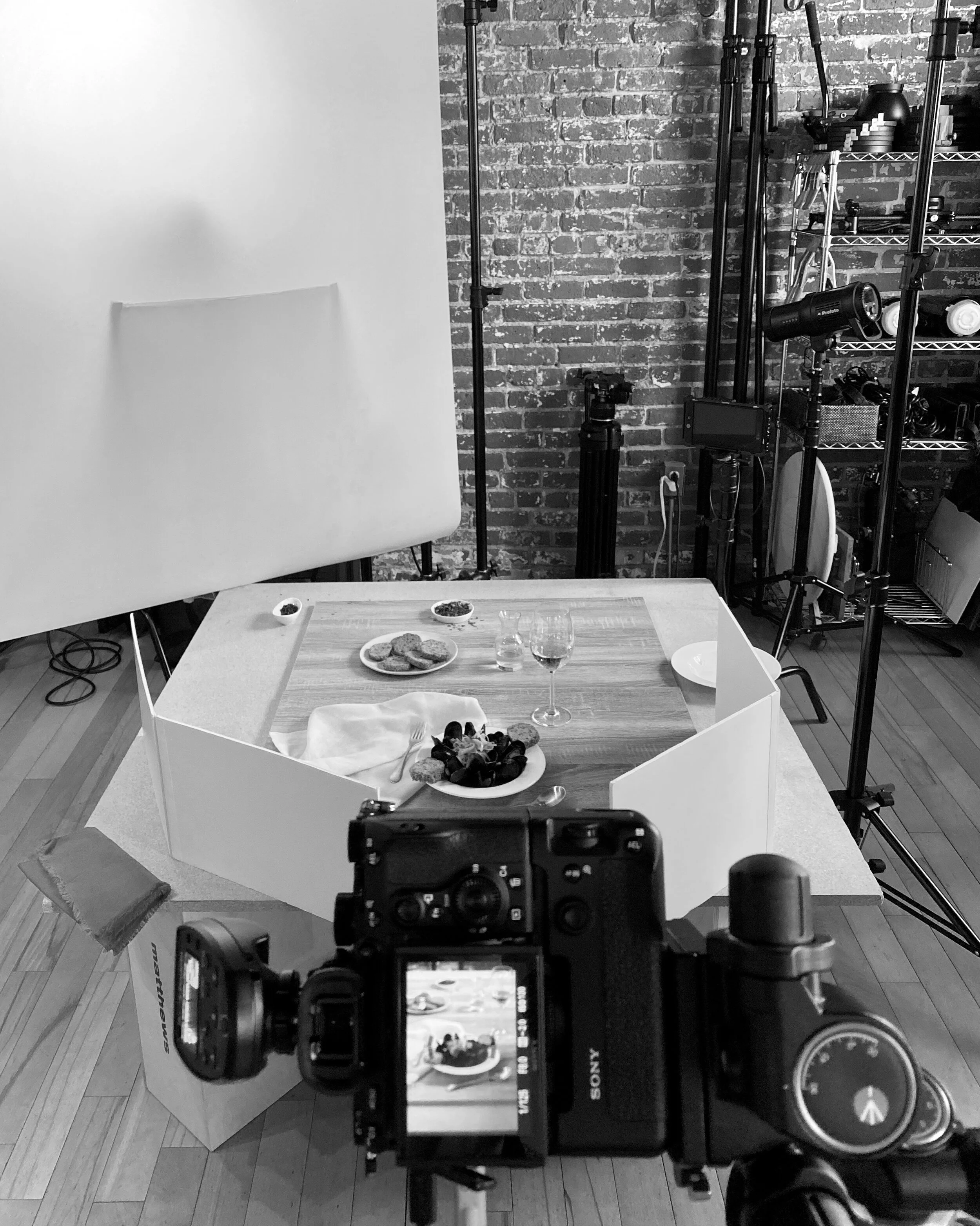 Behind The Scenes Photography Set In Photo Studio of Food